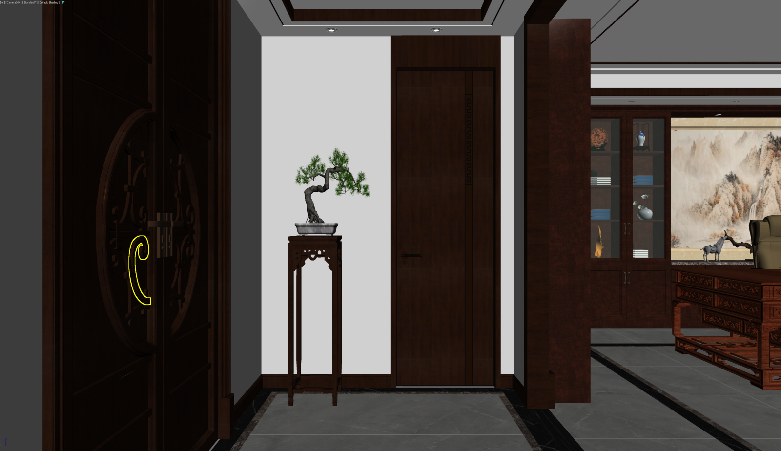 中式玄关3D模型下载【ID:1222010918】