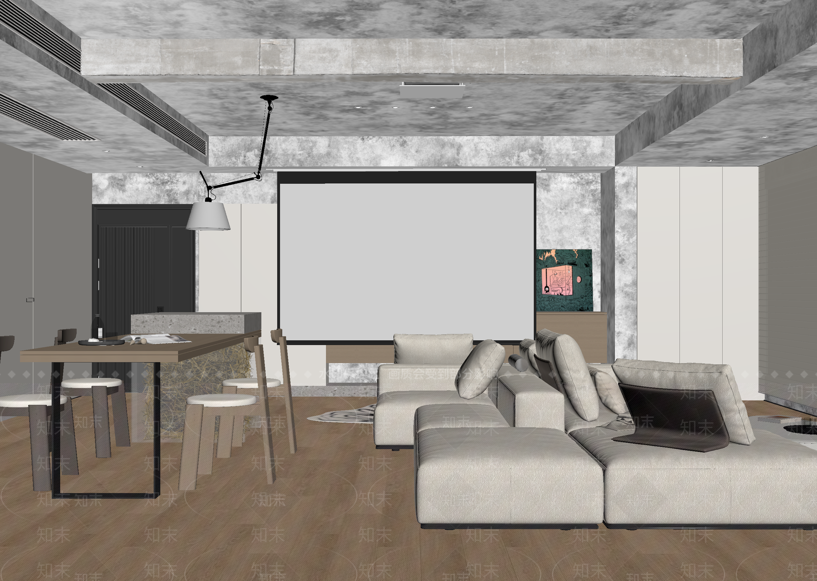 现代影音室3D模型下载【ID:1214741587】