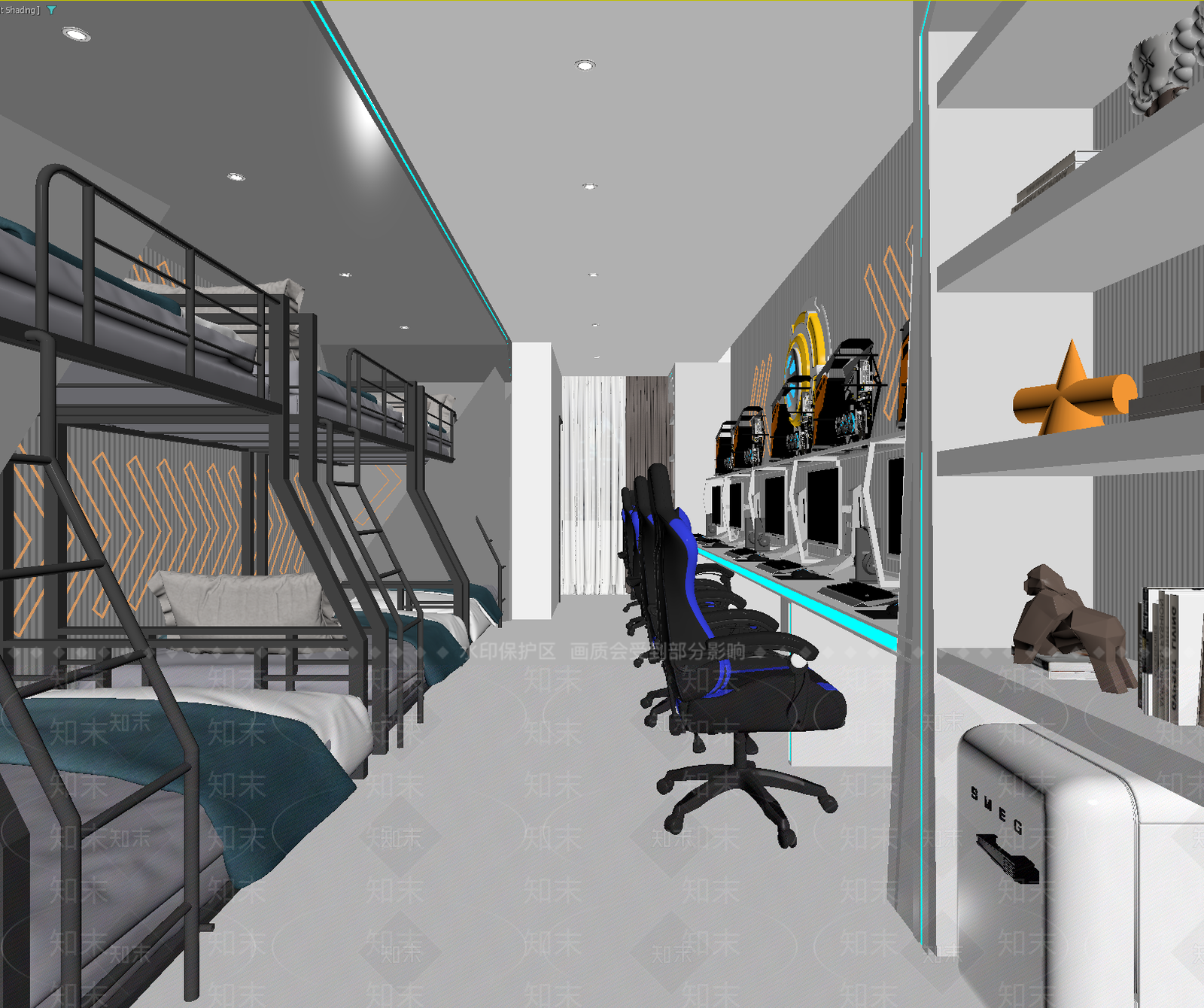 现代宿舍3D模型下载【ID:1213903111】