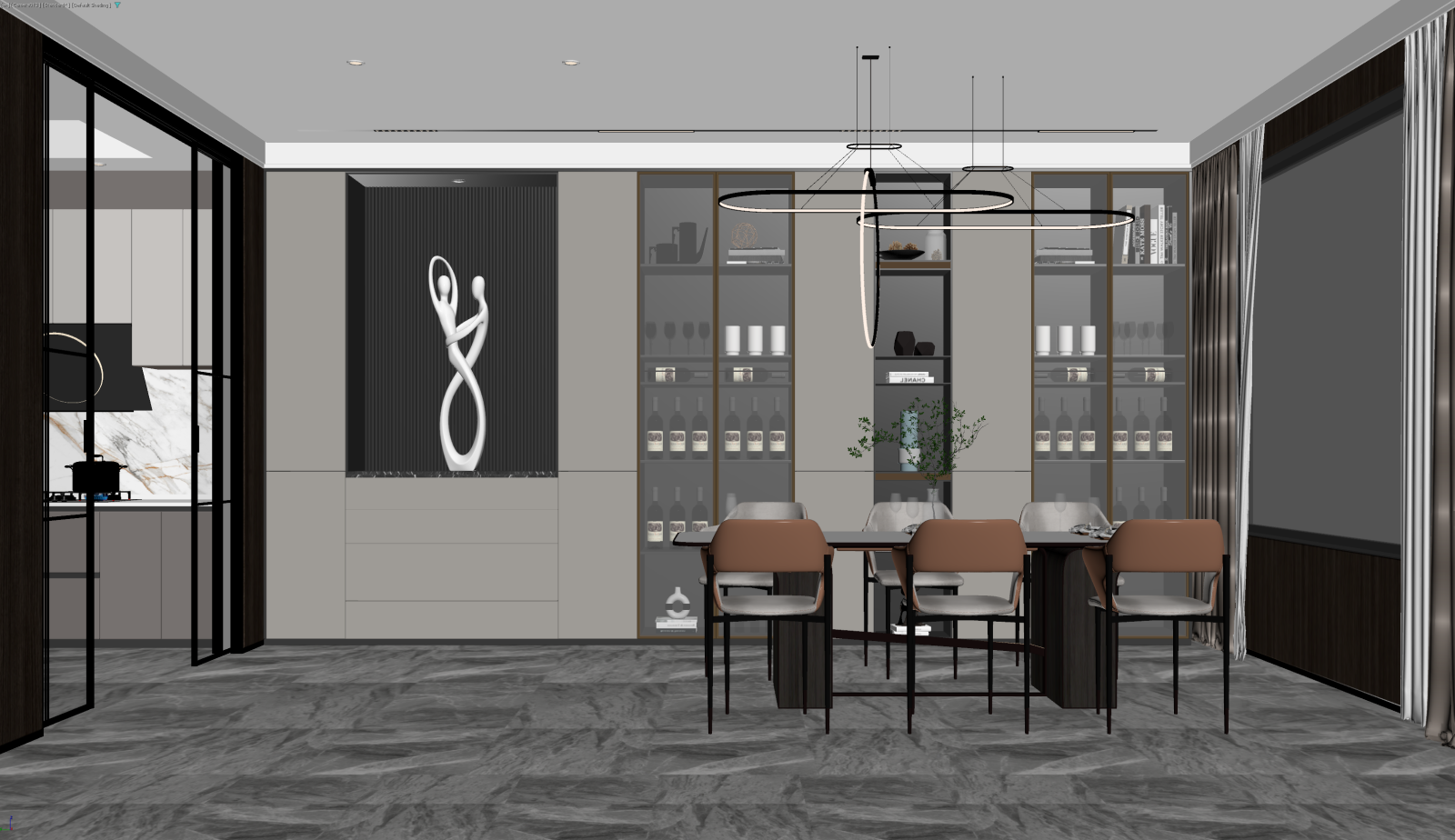 现代家居餐厅3D模型下载【ID:1221716742】
