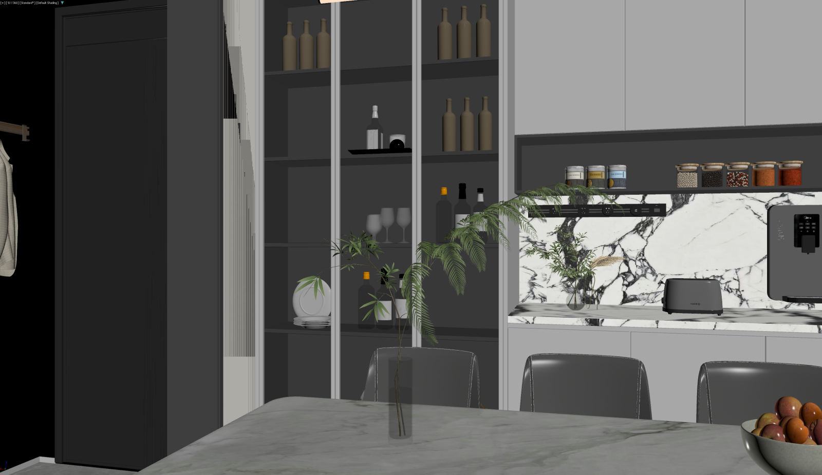 现代家居餐厅3D模型下载【ID:1222081619】