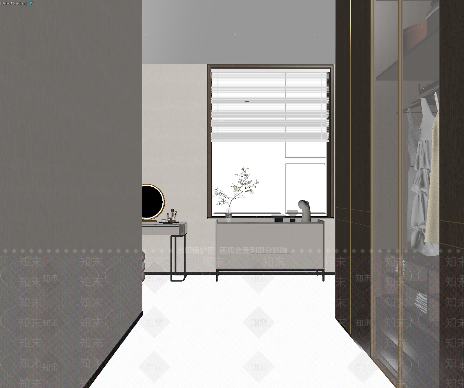 现代衣帽间3D模型下载【ID:1214450075】