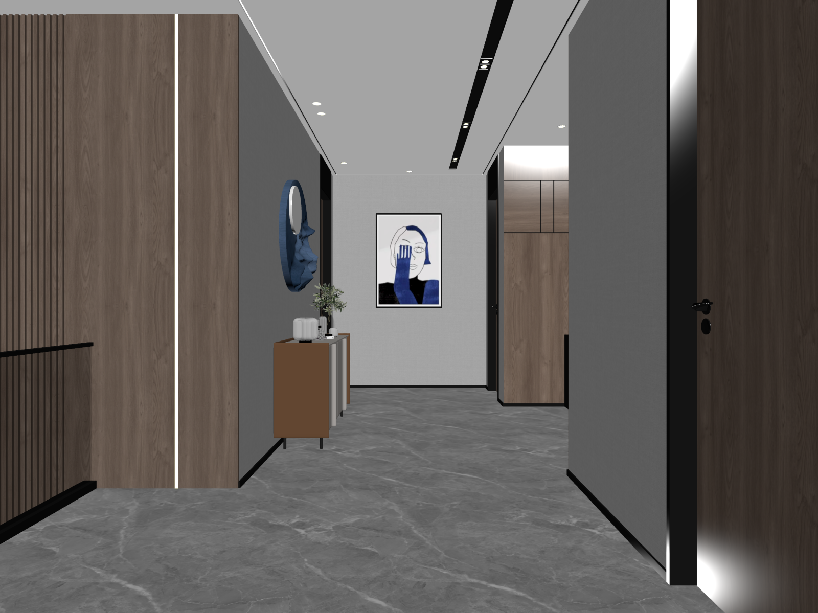 现代玄关3D模型下载【ID:1222007284】