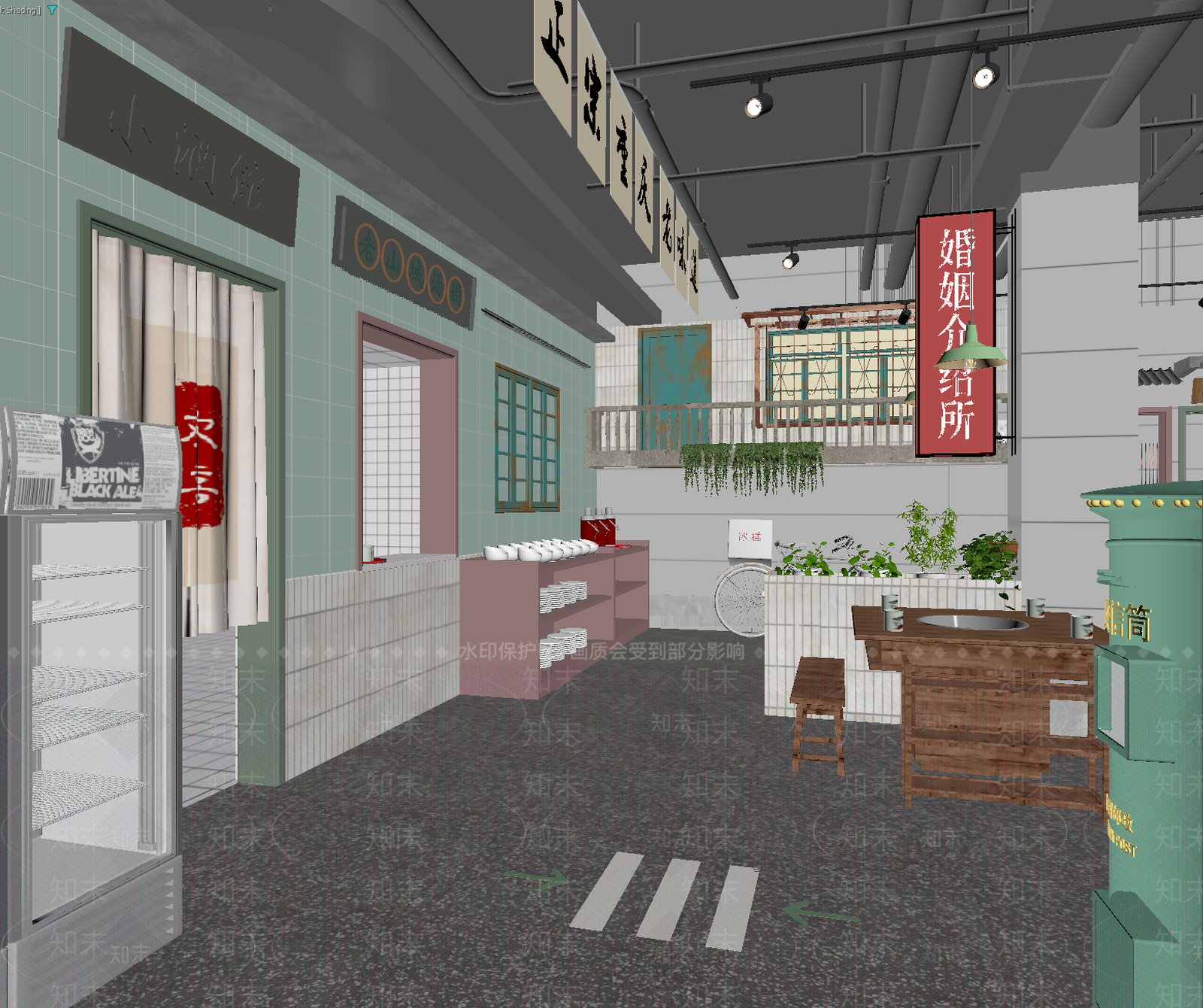 工业风酒馆3D模型下载【ID:1213908346】