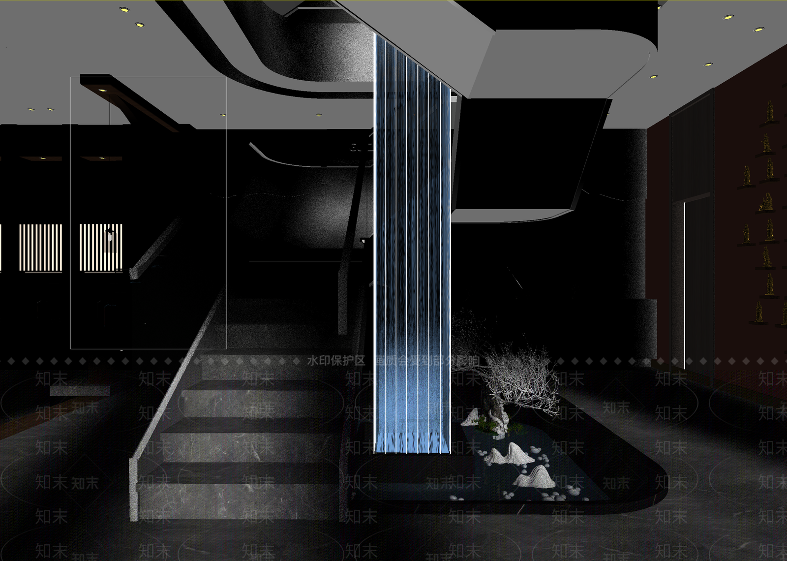 新中式酒店大堂3D模型下载【ID:1214743870】