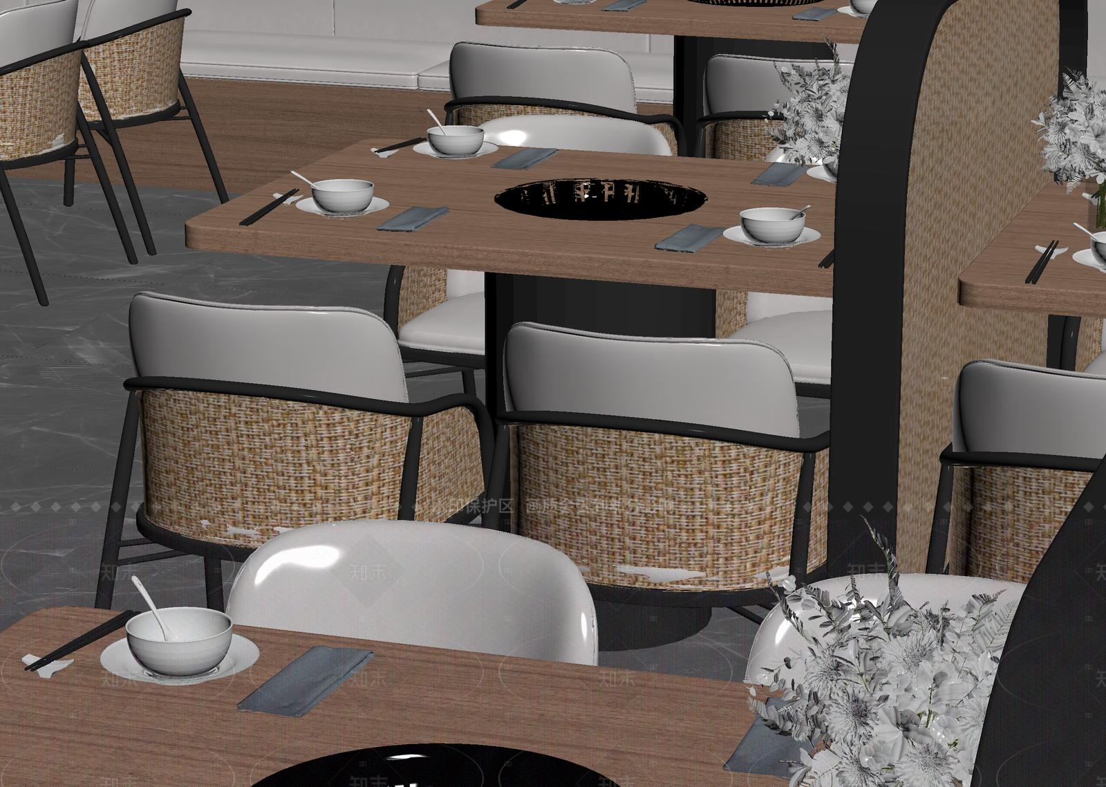 现代中餐厅3D模型下载【ID:1214646420】
