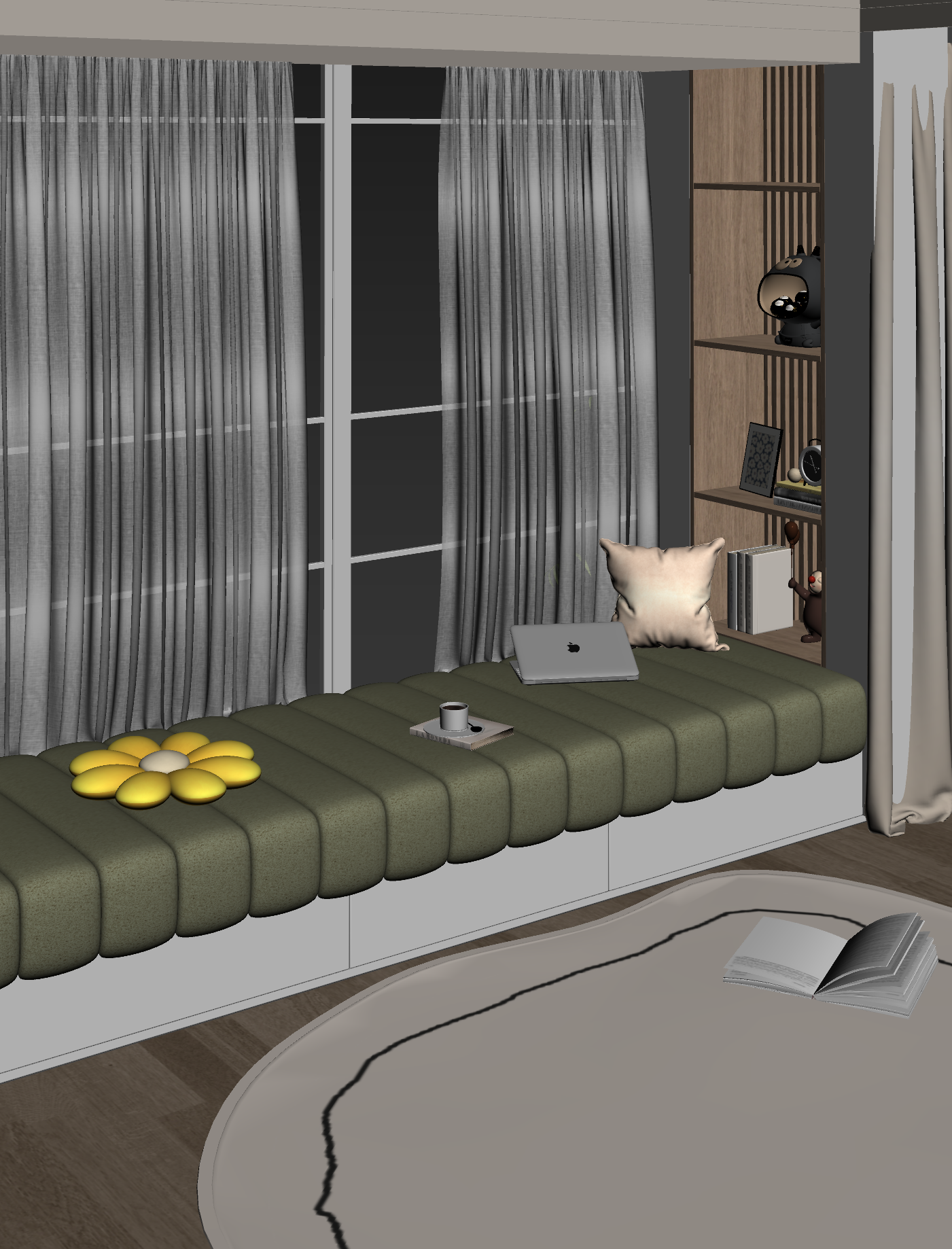 现代家居客厅3D模型下载【ID:1221493045】