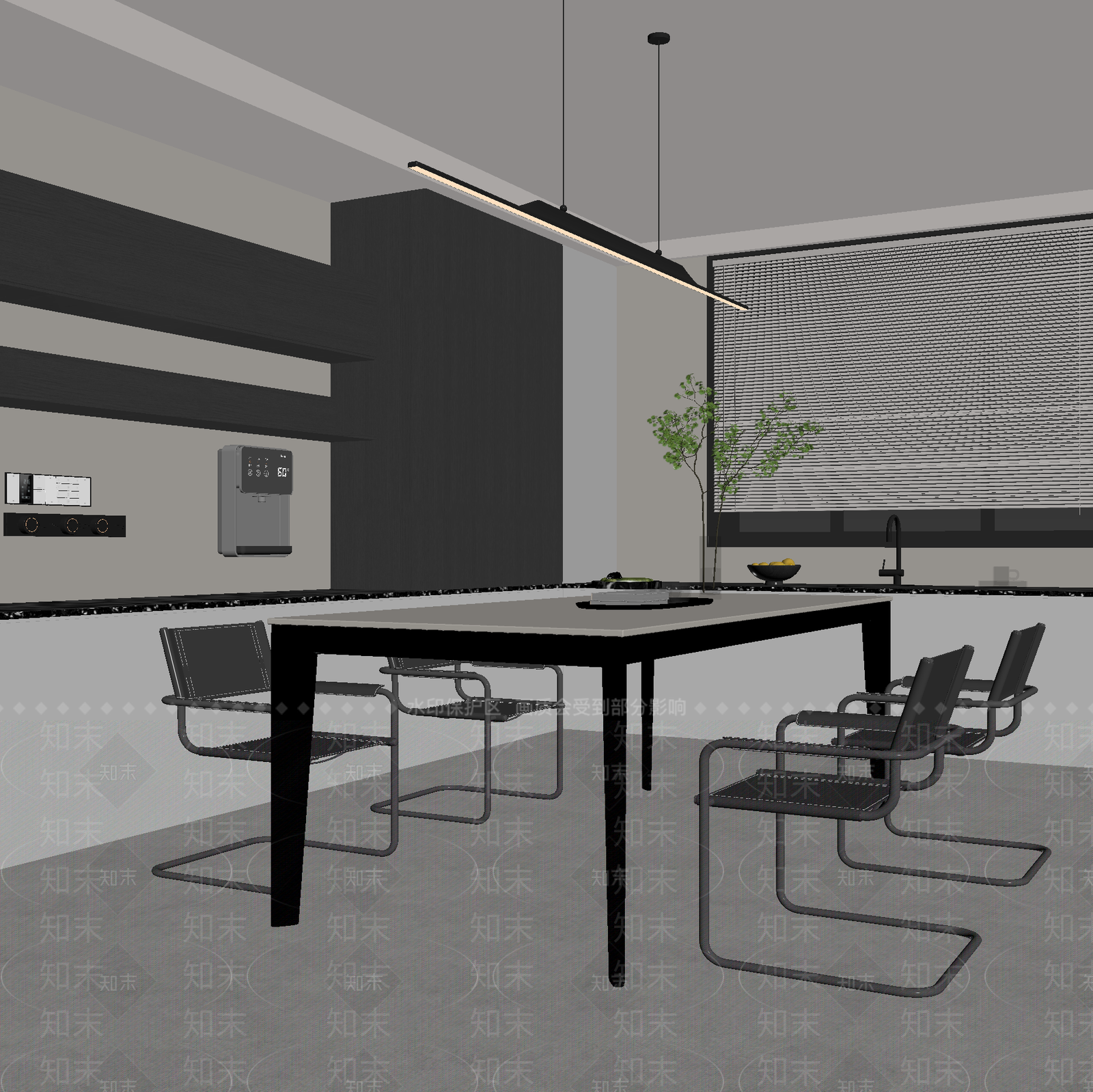 现代茶水间3D模型下载【ID:1214175748】
