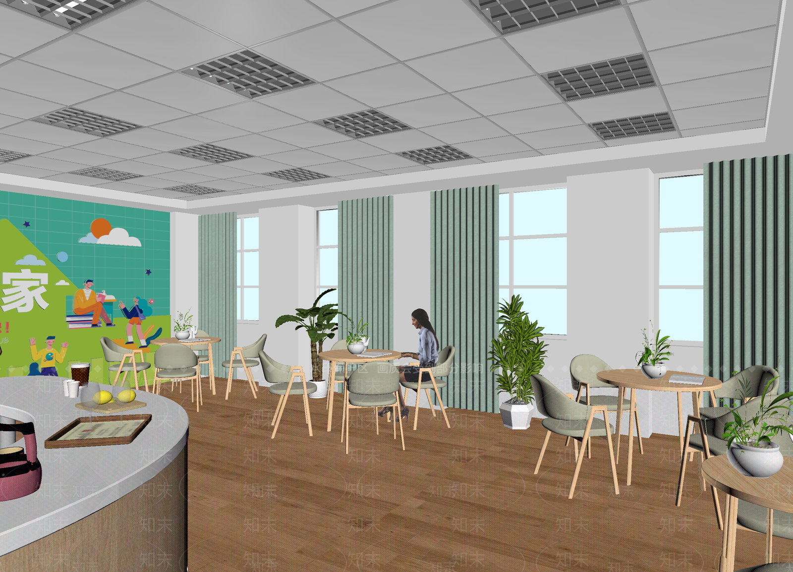 现代茶水间3D模型下载【ID:1214125219】
