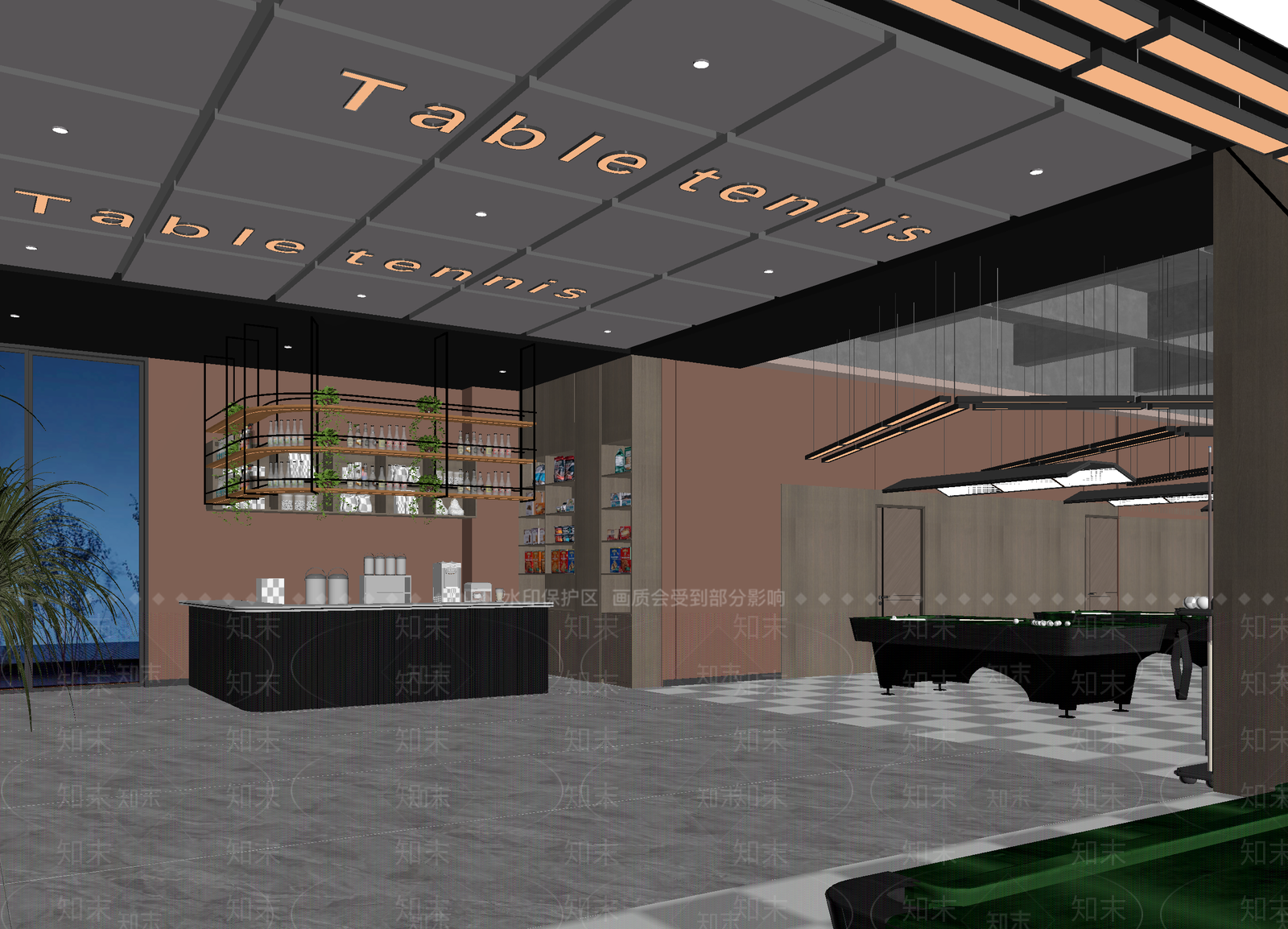台球室3D模型下载【ID:1214024343】