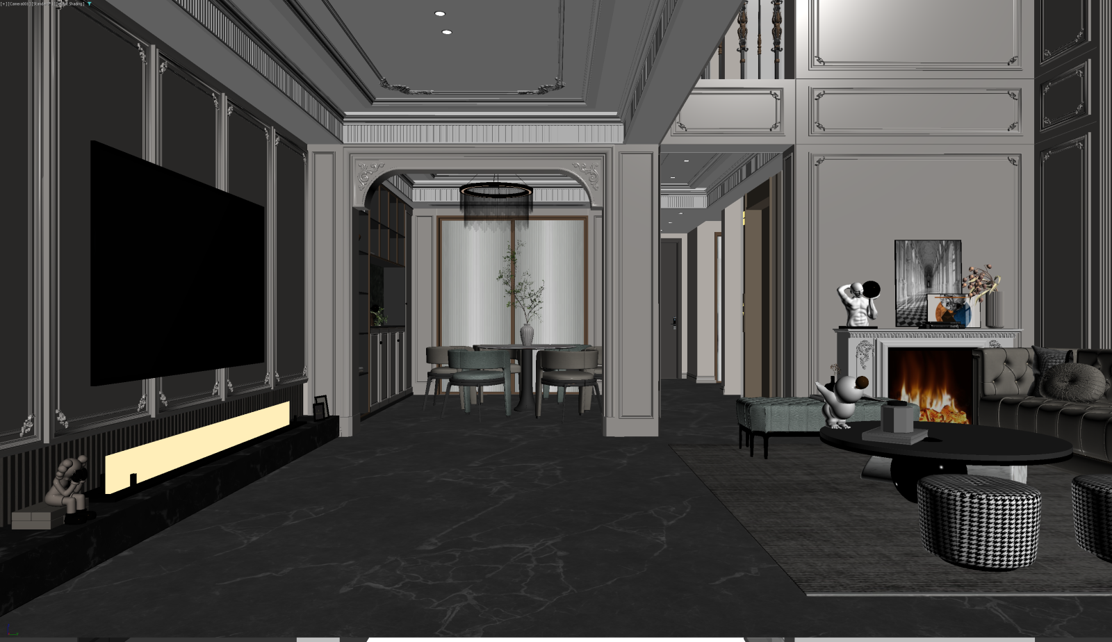 法式客餐厅3D模型下载【ID:1221499734】