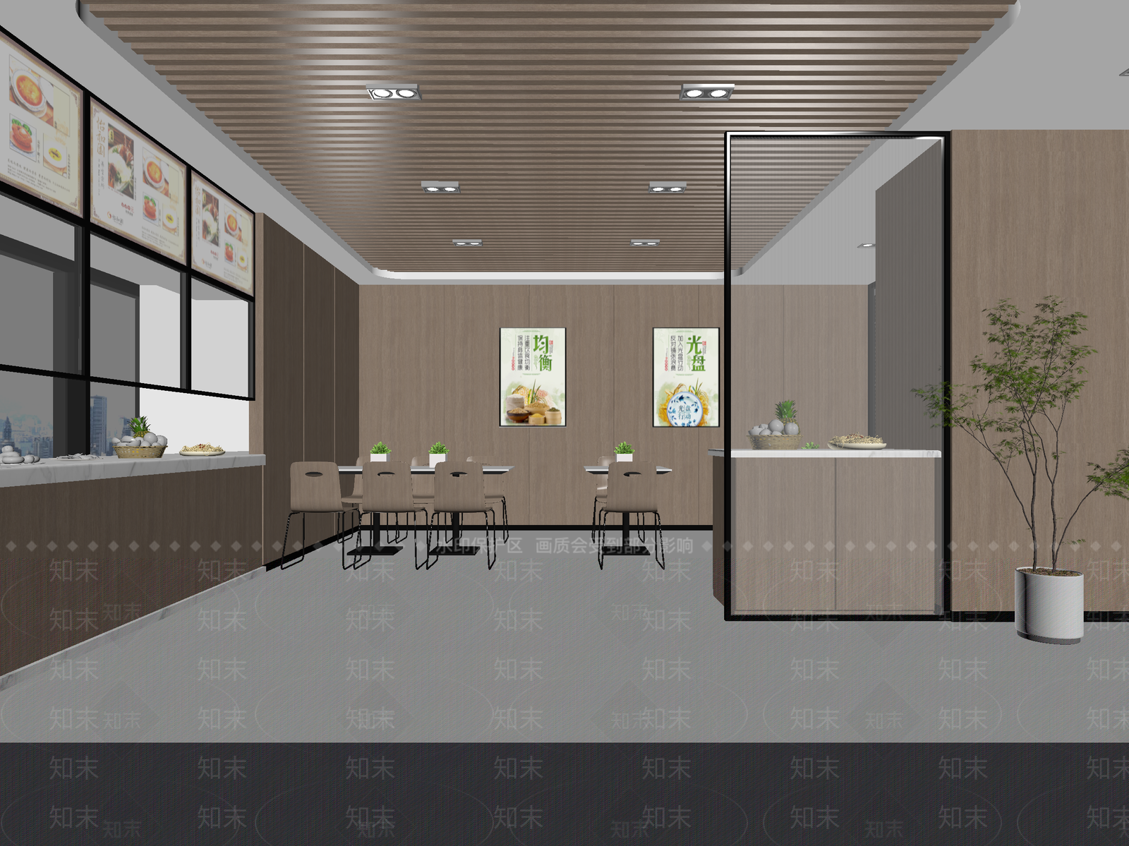 现代食堂3D模型下载【ID:1214115846】