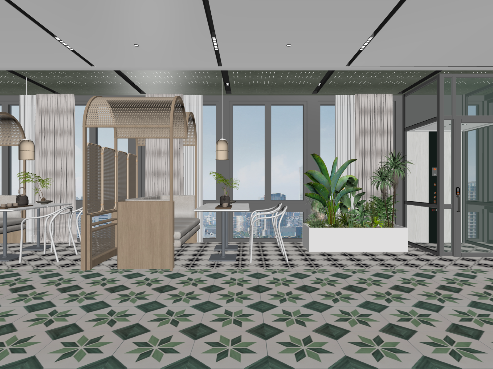 北欧酒店餐厅3D模型下载【ID:1221471271】