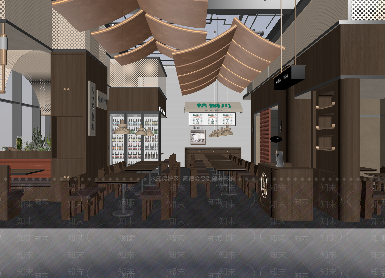 新中式火锅店3D模型下载【ID:1214127126】