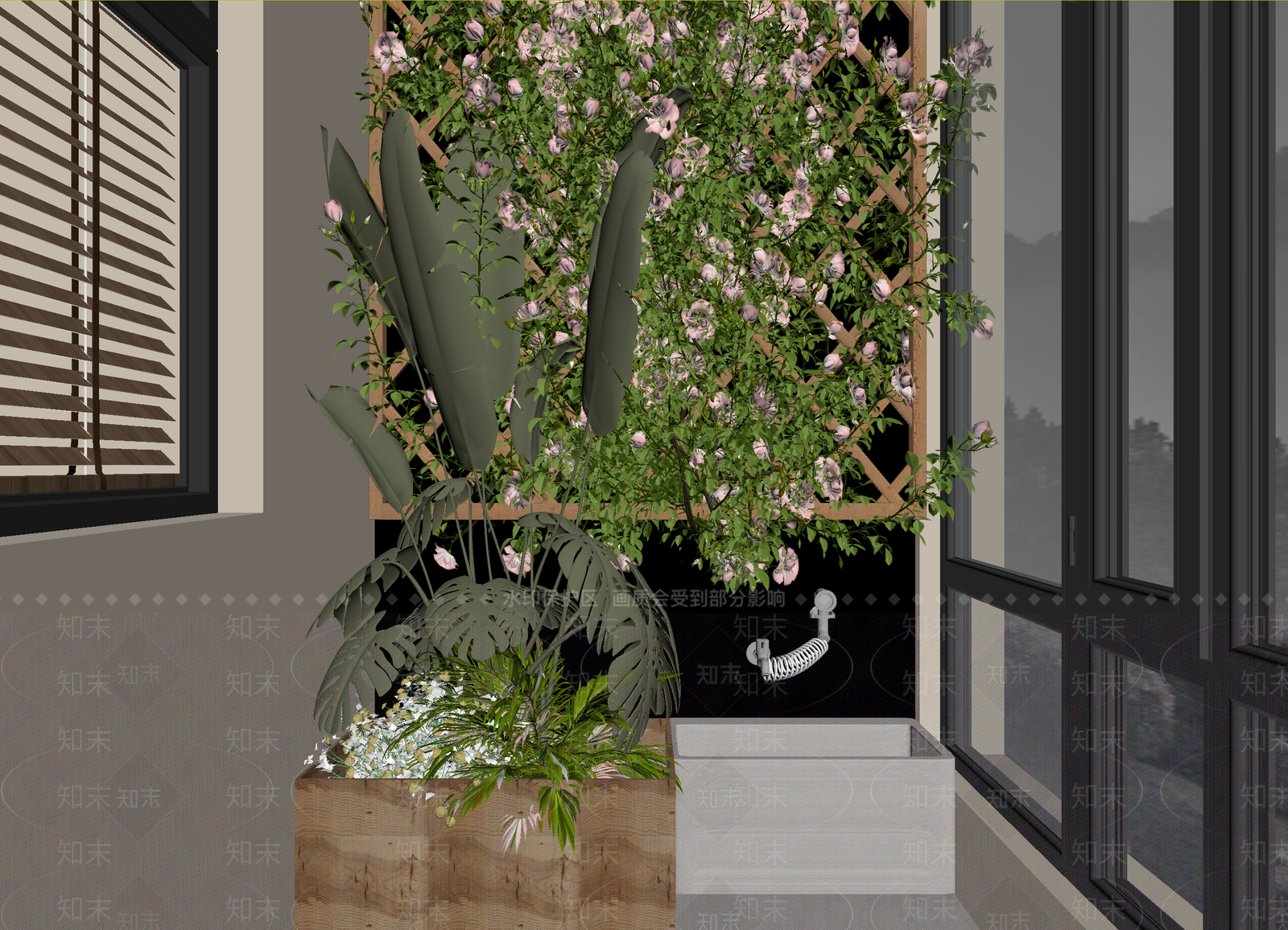 侘寂花草组合3D模型下载【ID:1213997975】