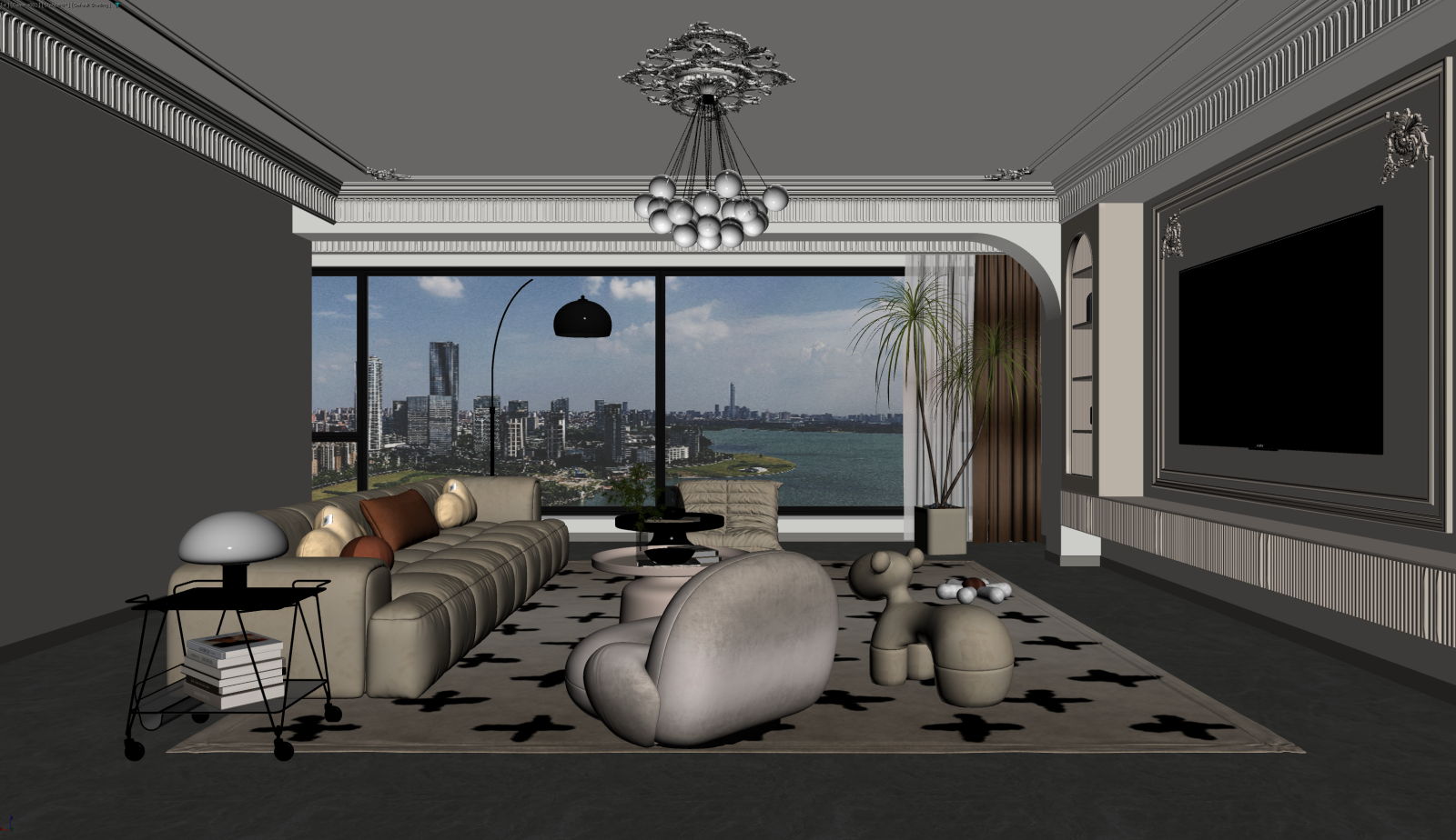 法式家居客厅3D模型下载【ID:1221875454】