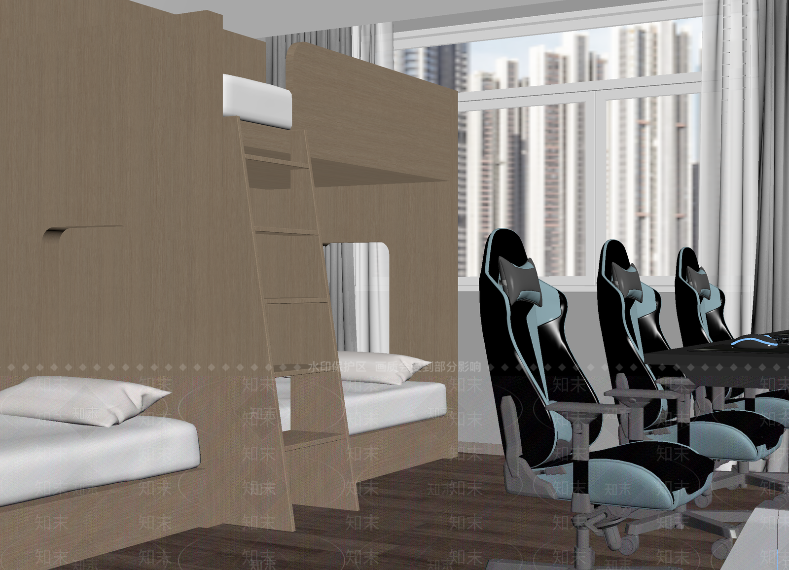 现代电竞房3D模型下载【ID:1214239414】