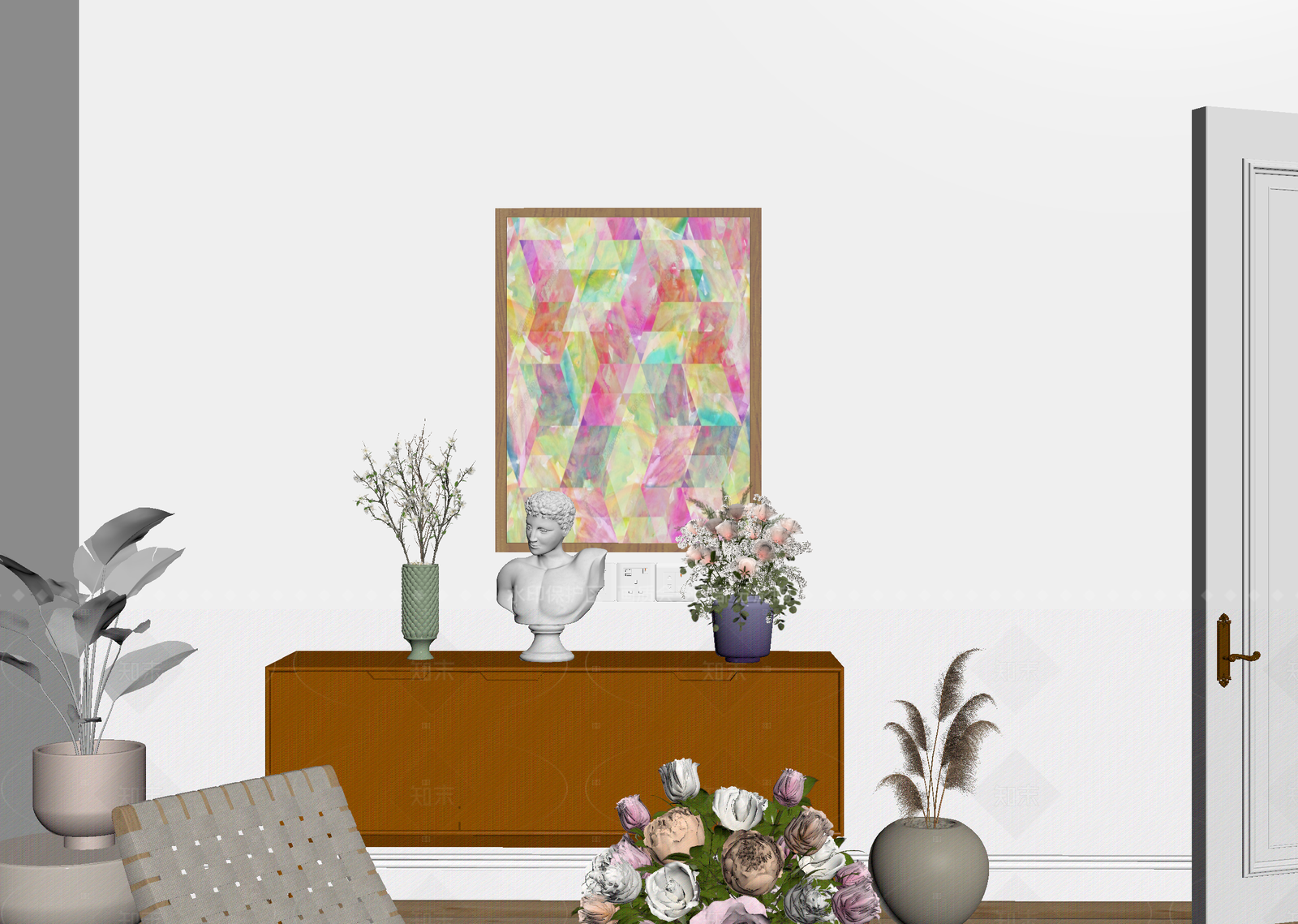 现代玄关3D模型下载【ID:1214592379】