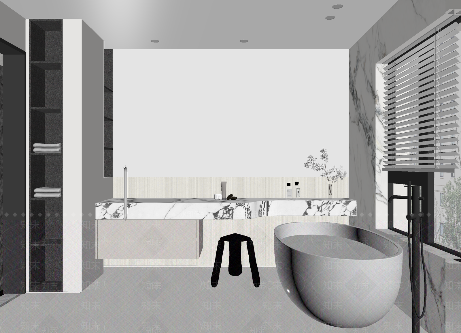 法式卫生间3D模型下载【ID:1215060085】