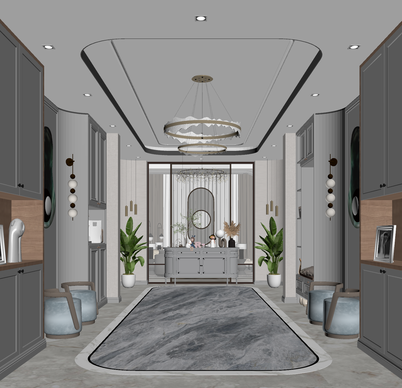 简欧玄关3D模型下载【ID:1221590266】