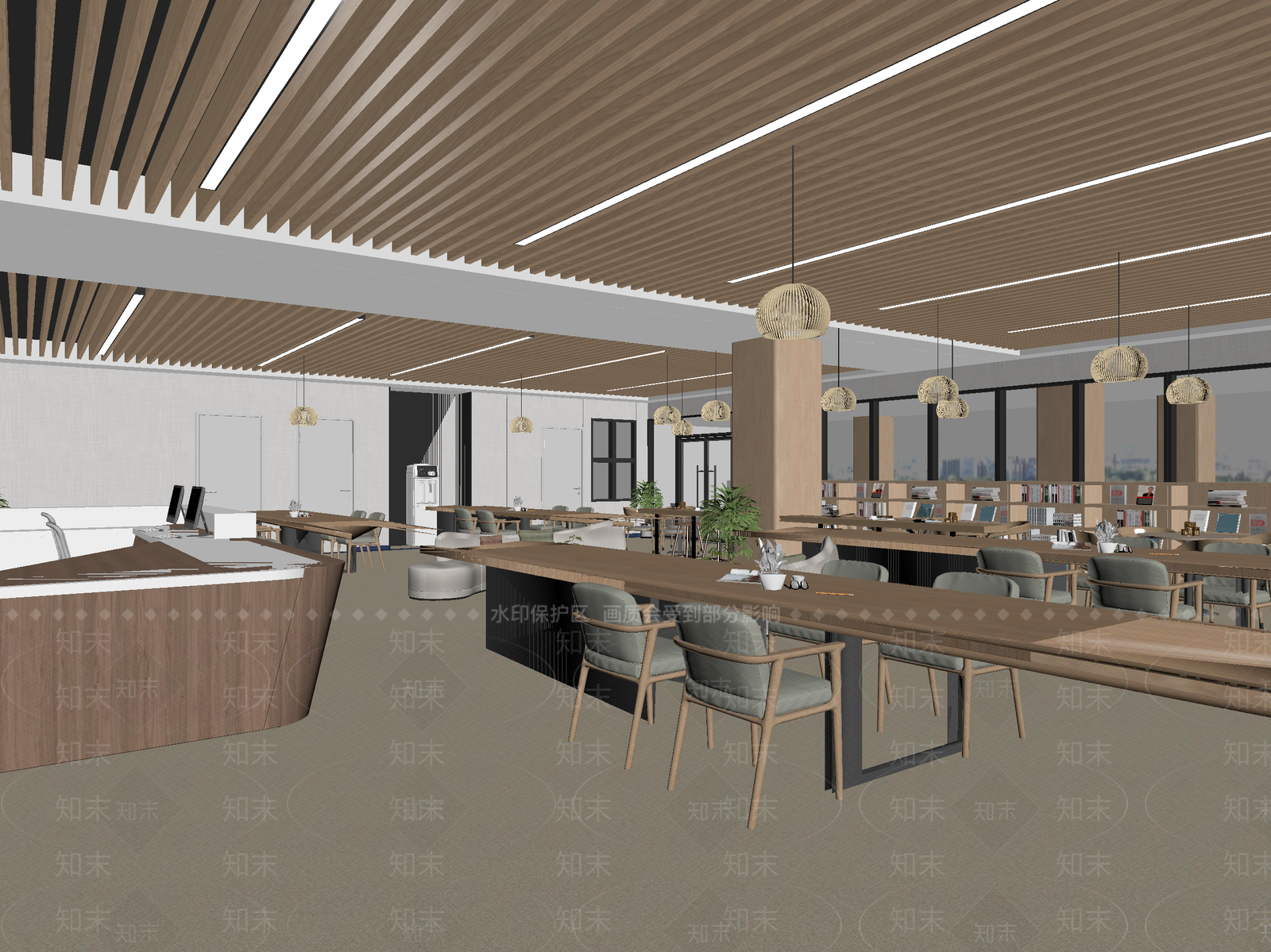 办公大厅3D模型下载【ID:1214097358】