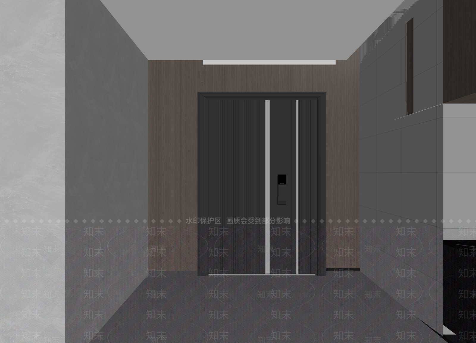 现代电梯间3D模型下载【ID:1214356875】