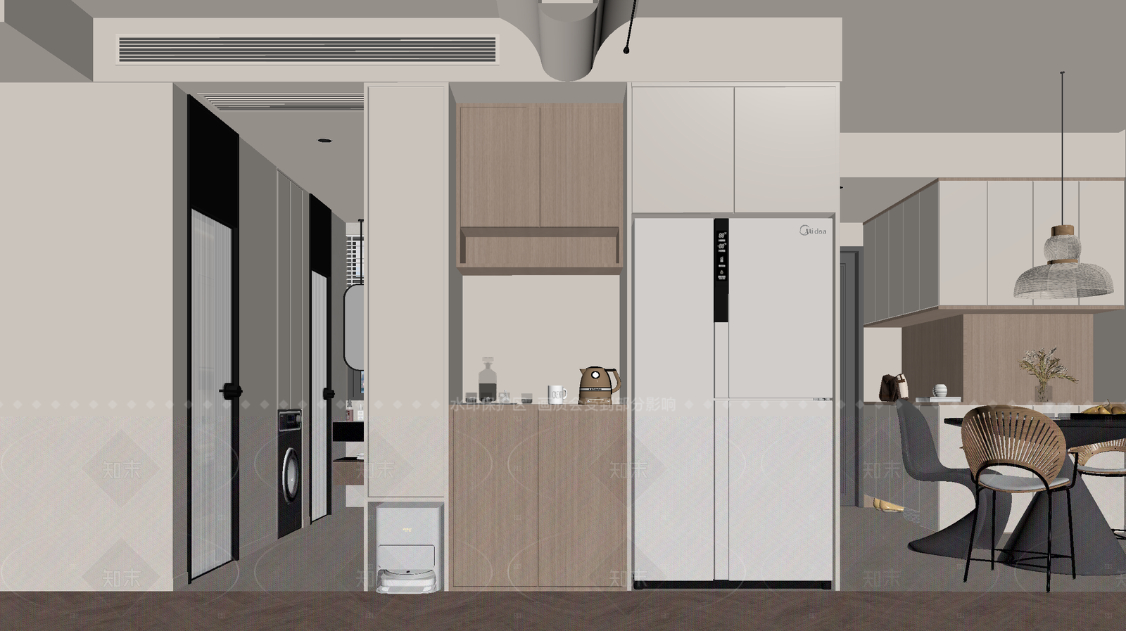 侘寂开放式厨房3D模型下载【ID:1214565635】