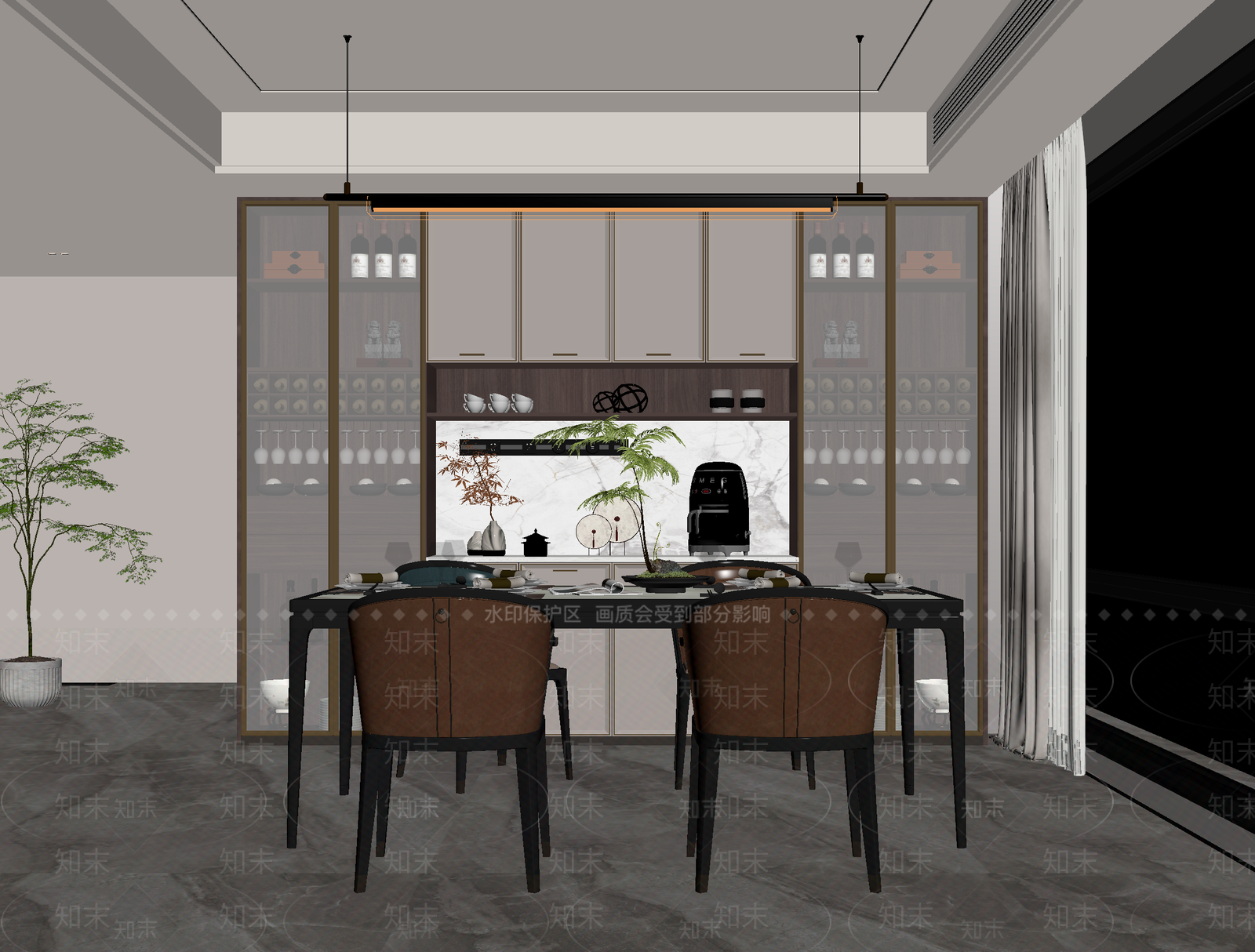新中式酒窖3D模型下载【ID:1214048078】