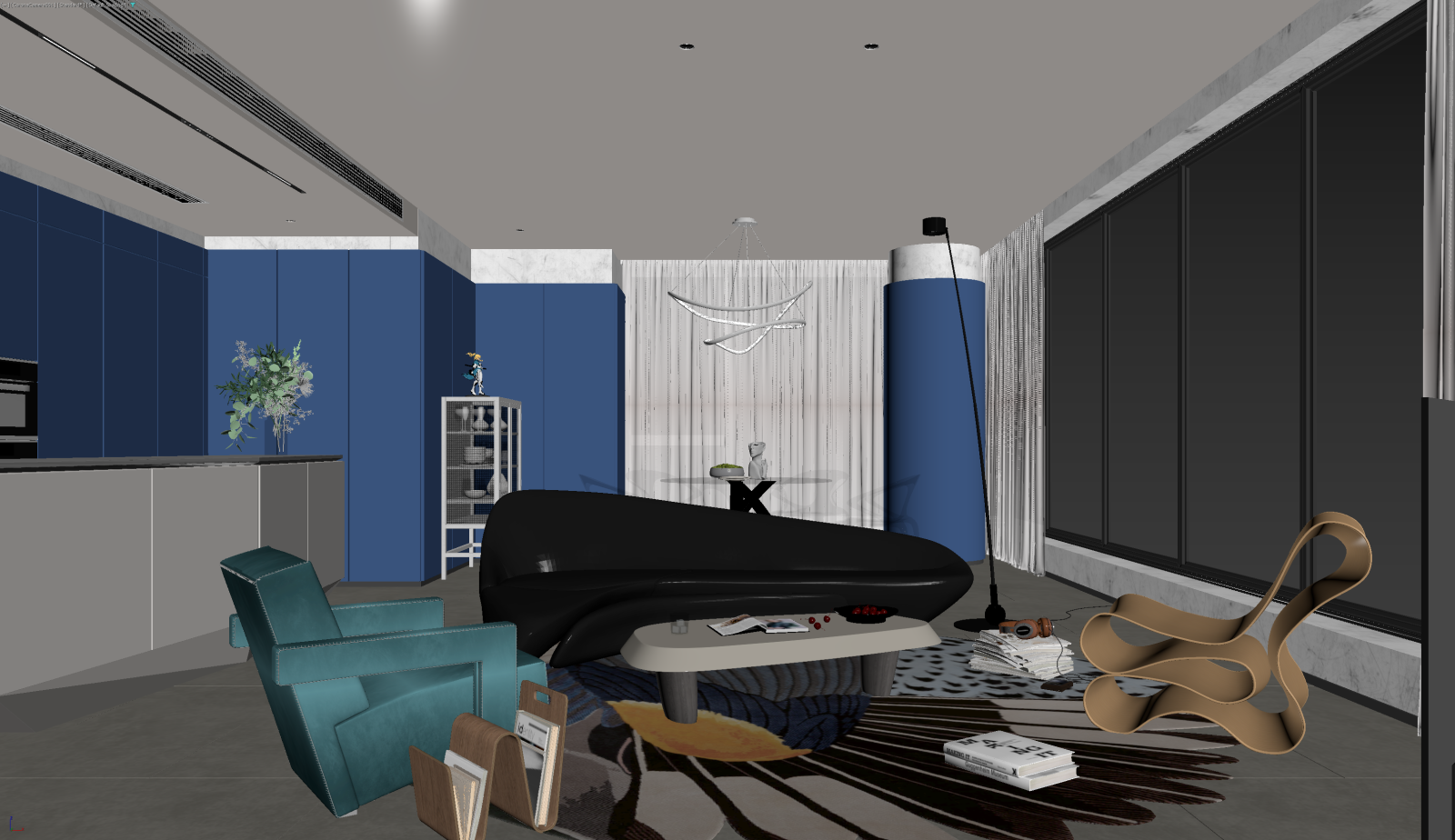 现代客餐厅3D模型下载【ID:1222000497】