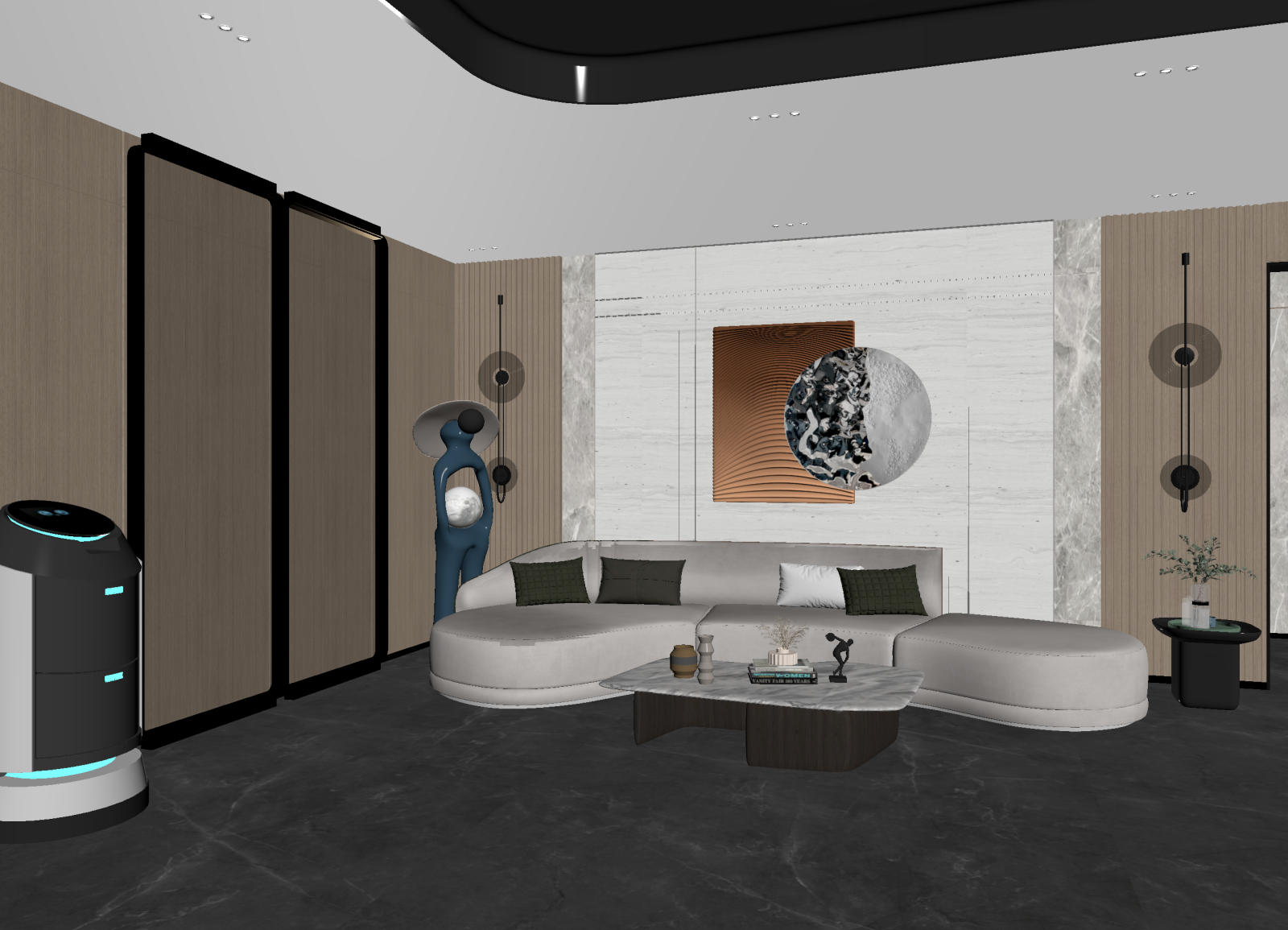 现代家居客厅3D模型下载【ID:1222055216】