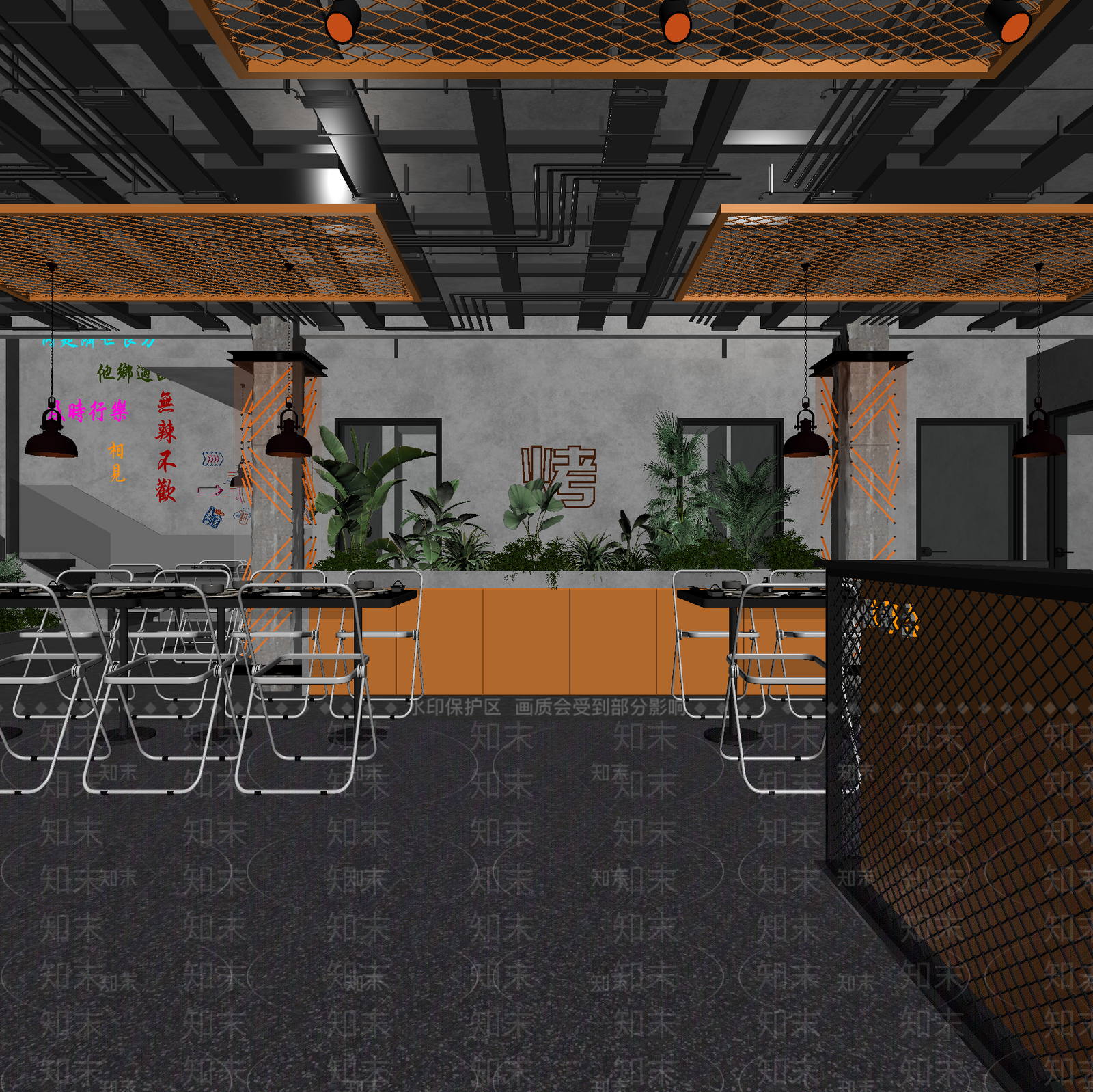 现代烧烤店3D模型下载【ID:1214264857】
