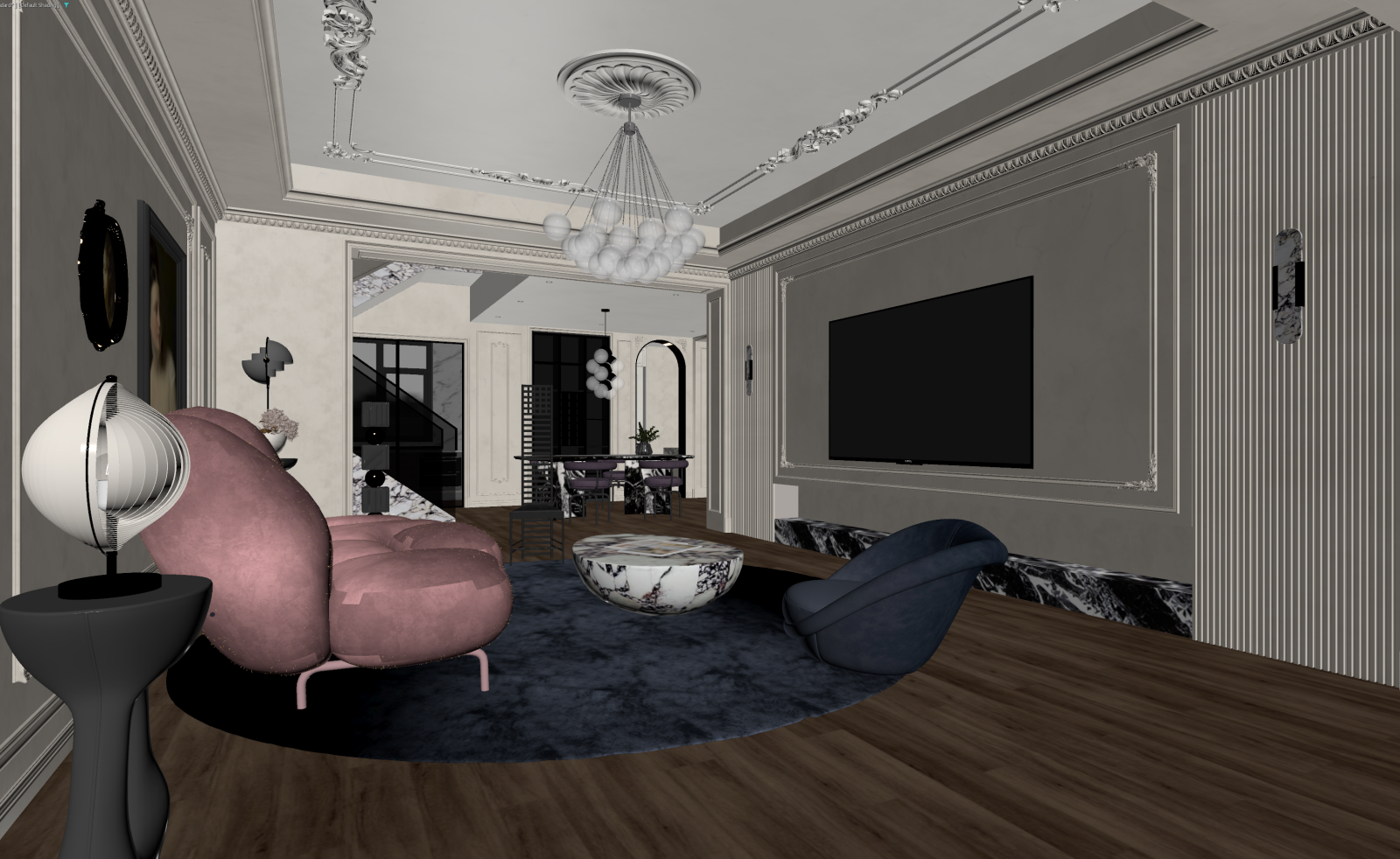 法式客餐厅3D模型下载【ID:1221735561】