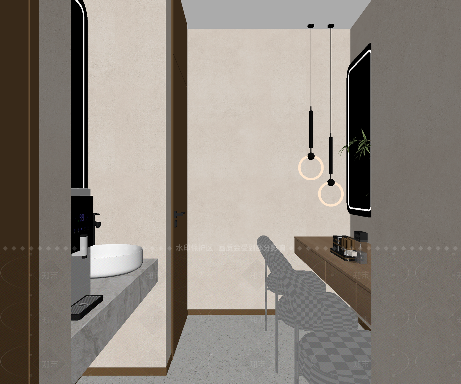 现代茶水间3D模型下载【ID:1214639907】