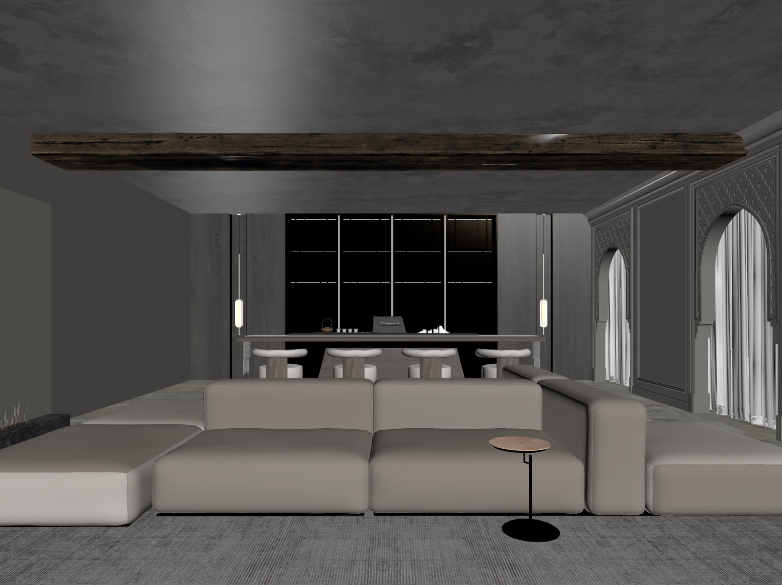 法式客餐厅3D模型下载【ID:1221801932】