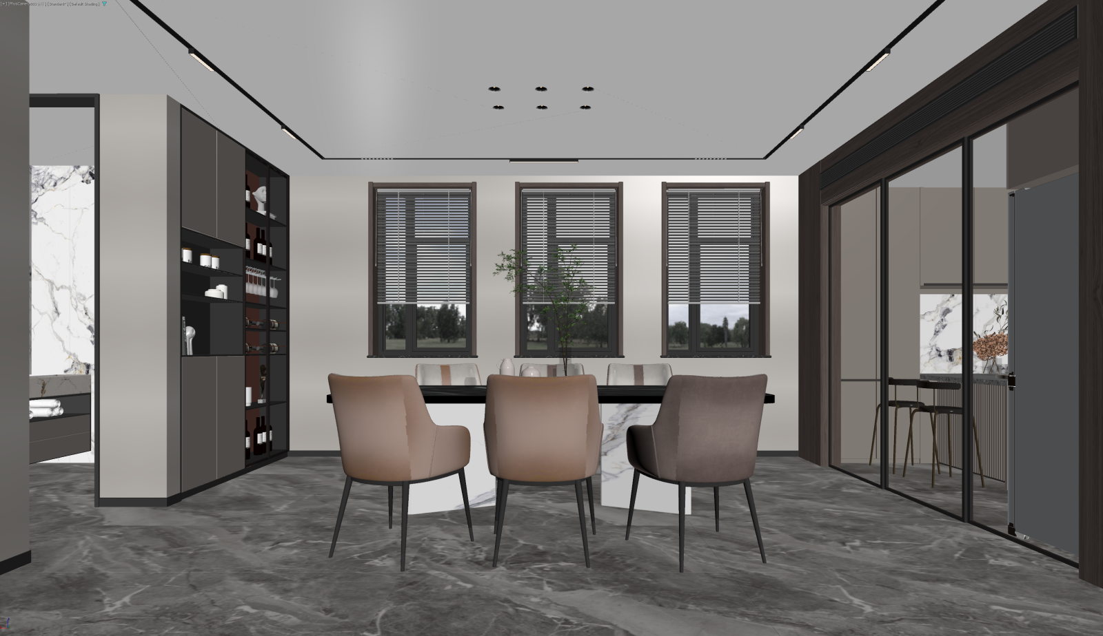 现代家居餐厅3D模型下载【ID:1221875814】