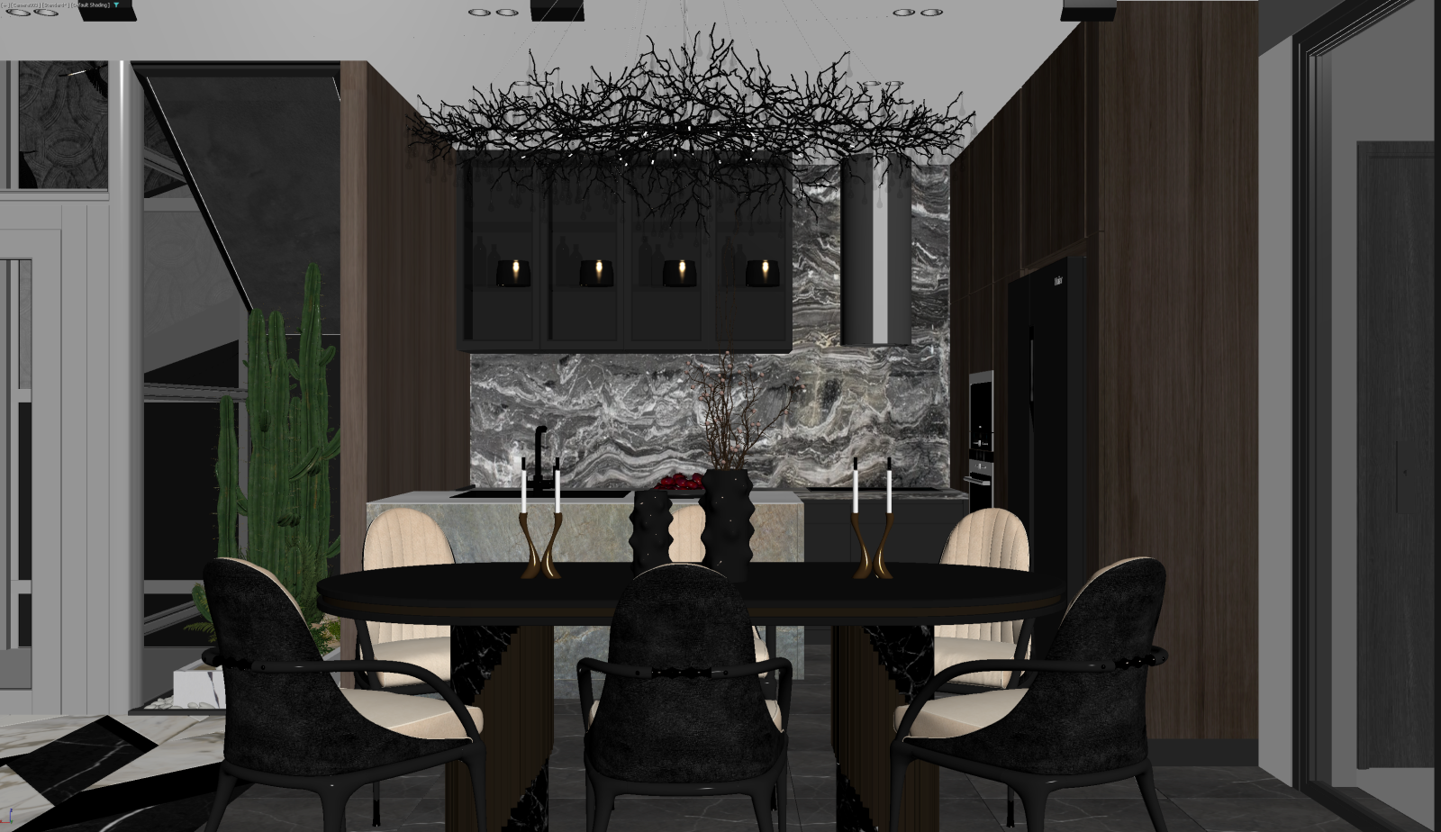 现代家居餐厅3D模型下载【ID:1221515893】