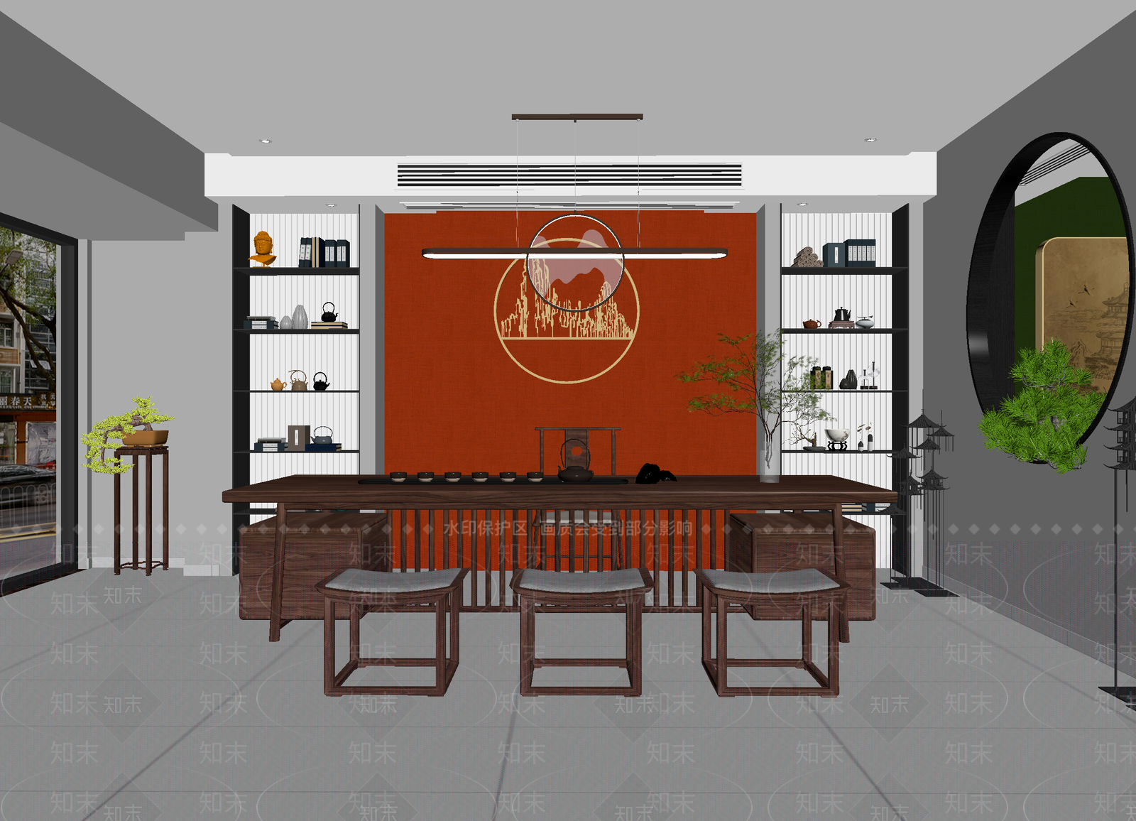 新中式茶馆3D模型下载【ID:1214054341】