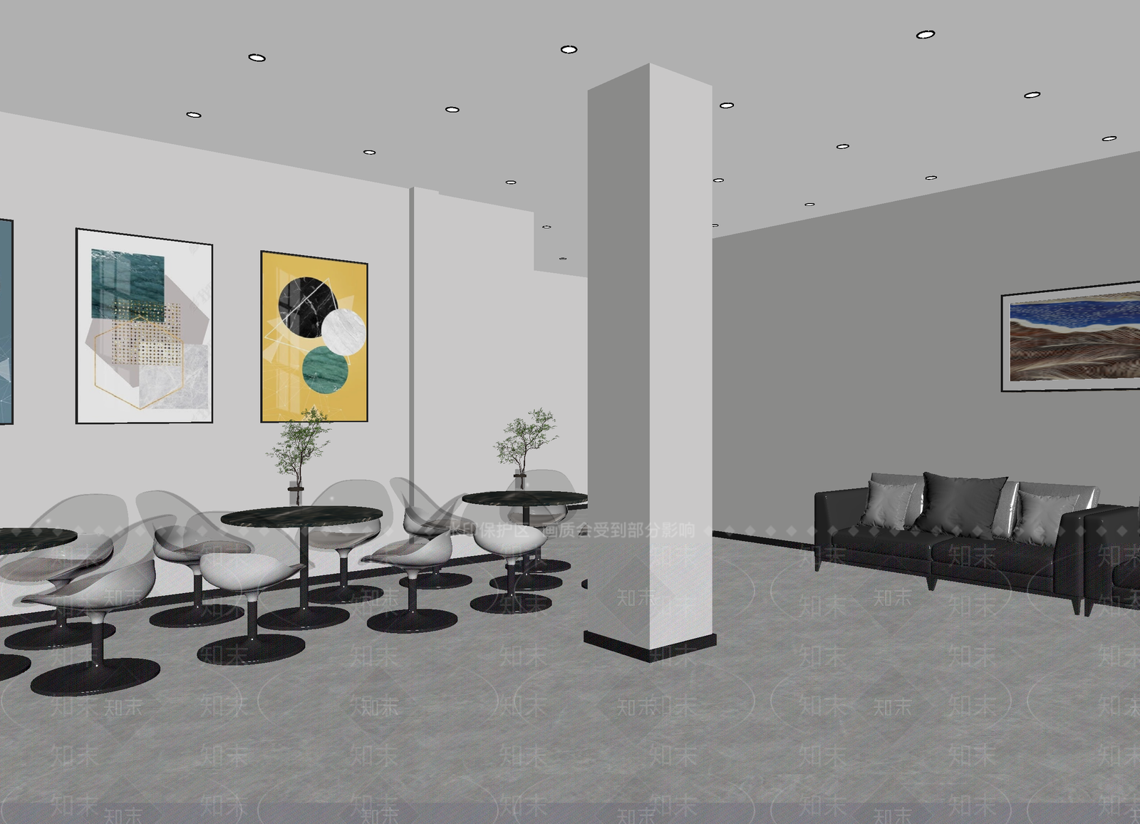 现代接待室3D模型下载【ID:1214023646】