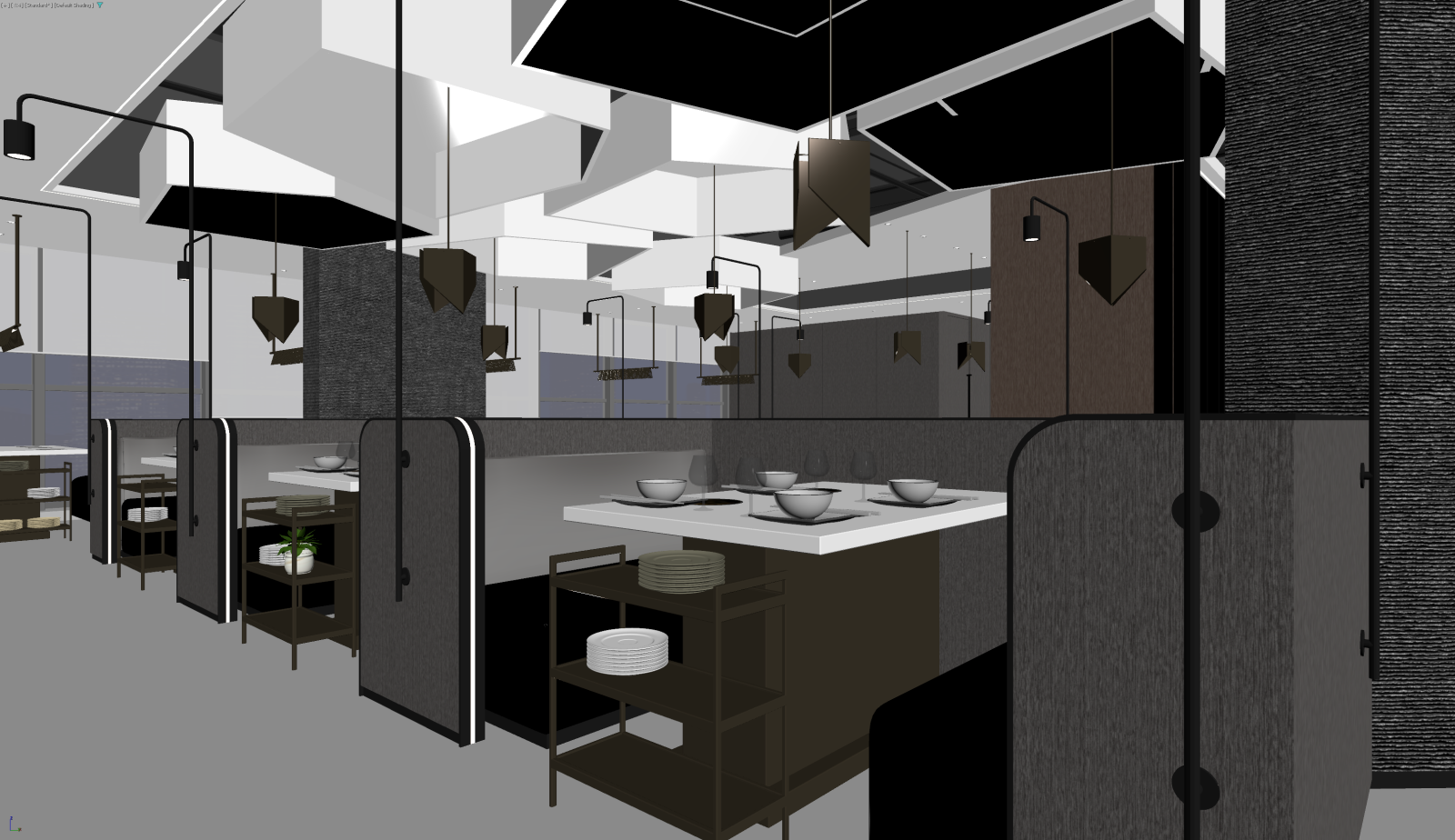 现代酒店餐厅3D模型下载【ID:1221680676】