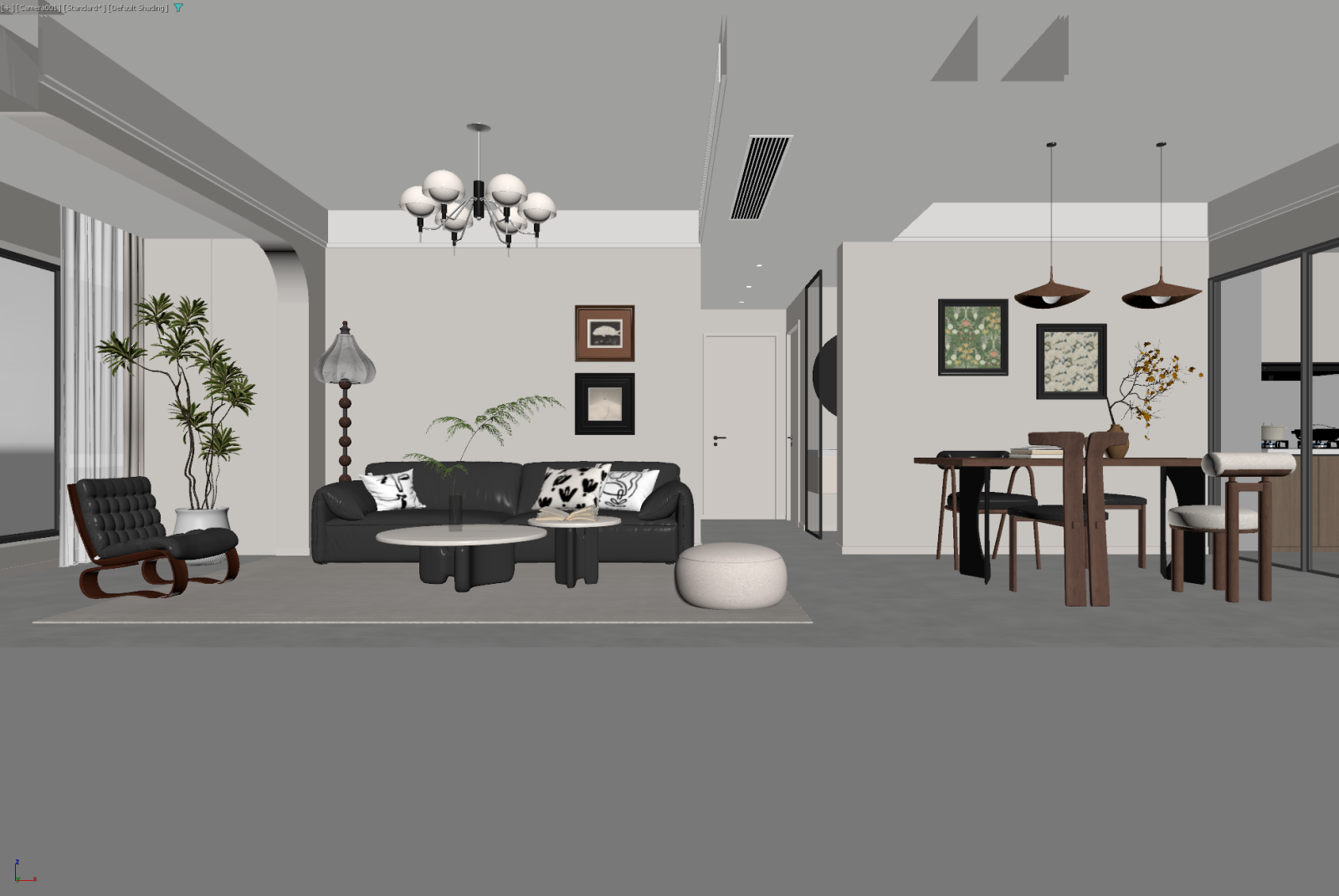 现代客餐厅3D模型下载【ID:1221512295】