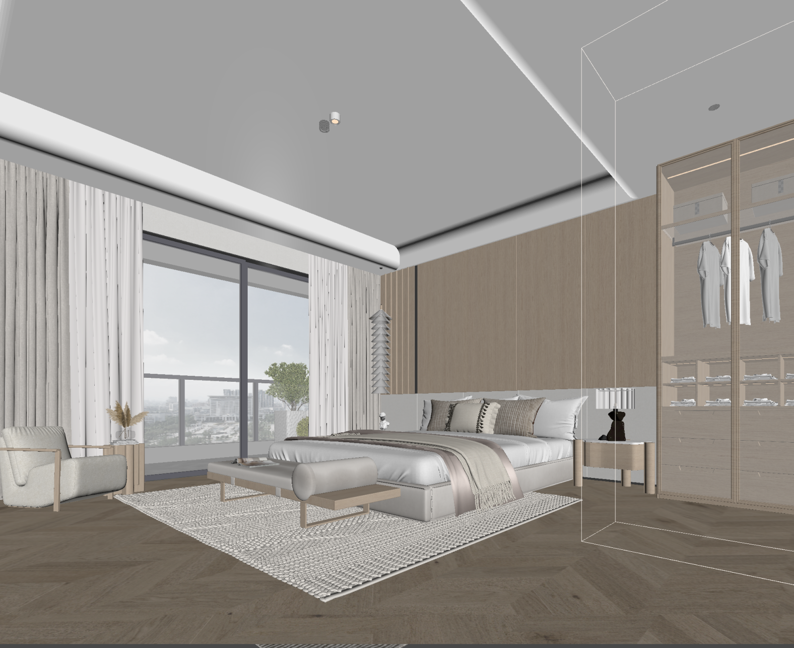 现代家居卧室3D模型下载【ID:1221875165】