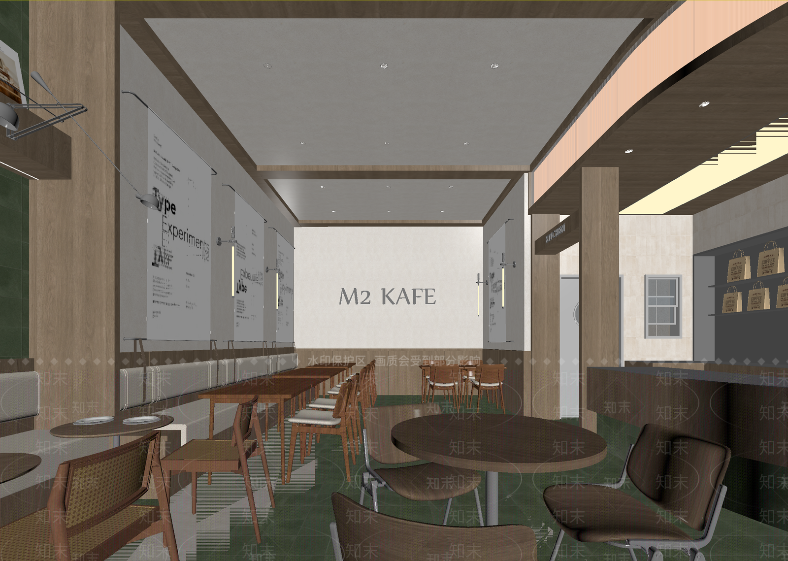 简约咖啡厅3D模型下载【ID:1214803355】