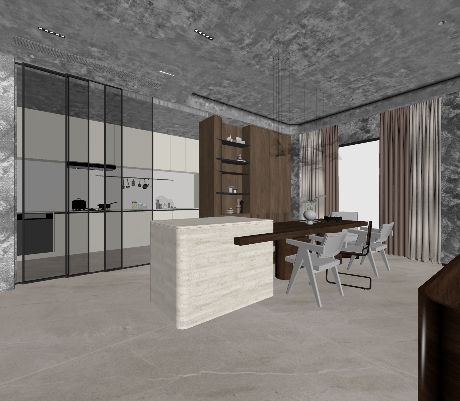 侘寂客餐厅3D模型下载【ID:1221715487】