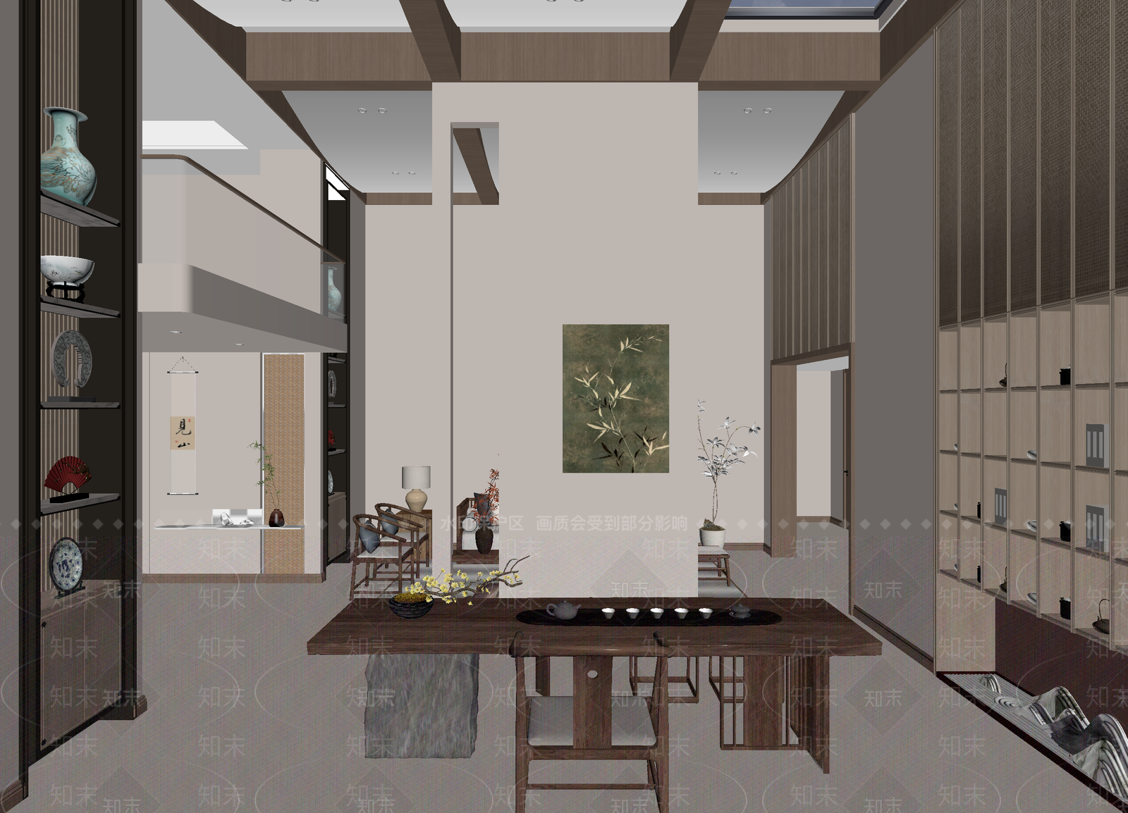 新中式茶室3D模型下载【ID:1214811680】