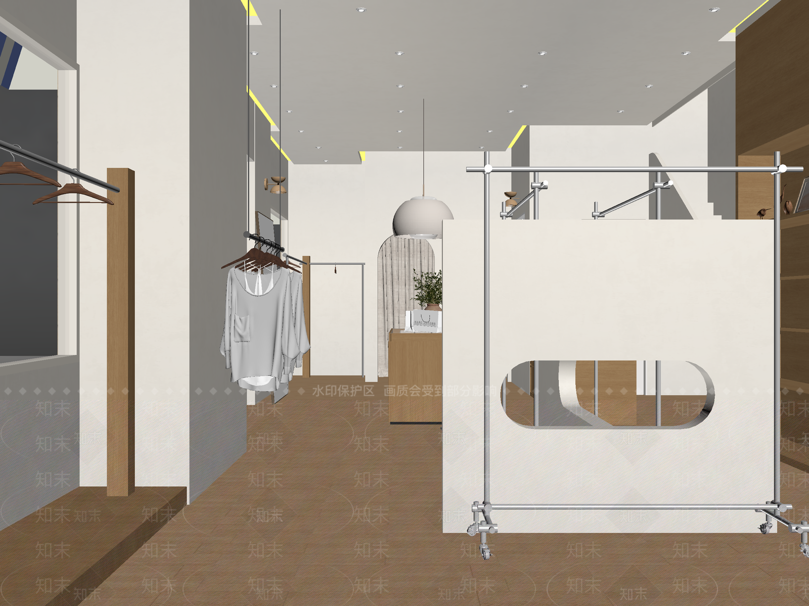 原木服装店3D模型下载【ID:1215076562】