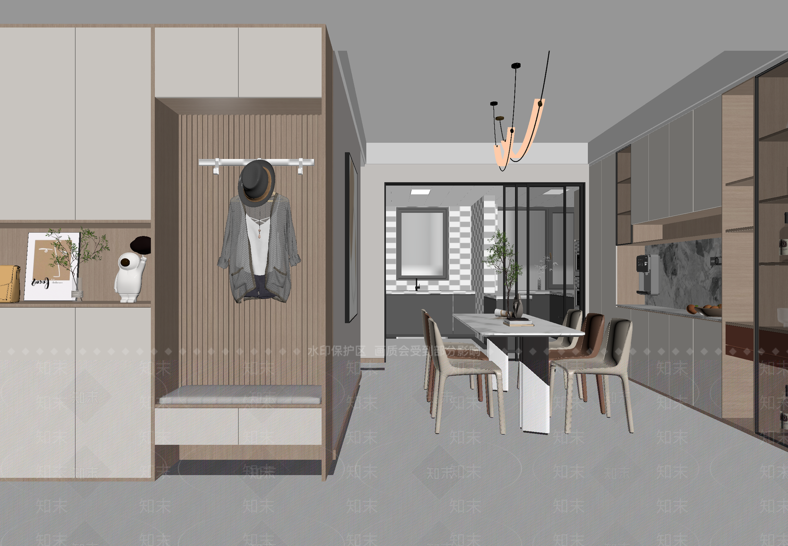现代客餐厅3D模型下载【ID:1214654016】