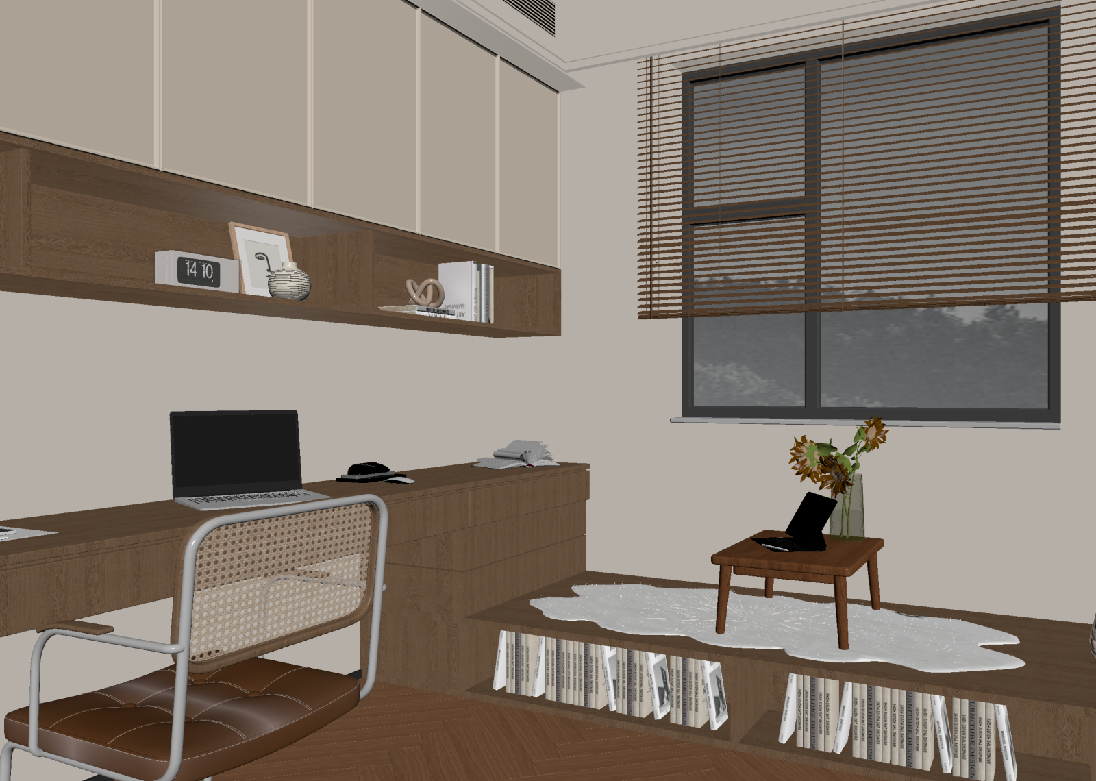 现代书房3D模型下载【ID:1222007503】