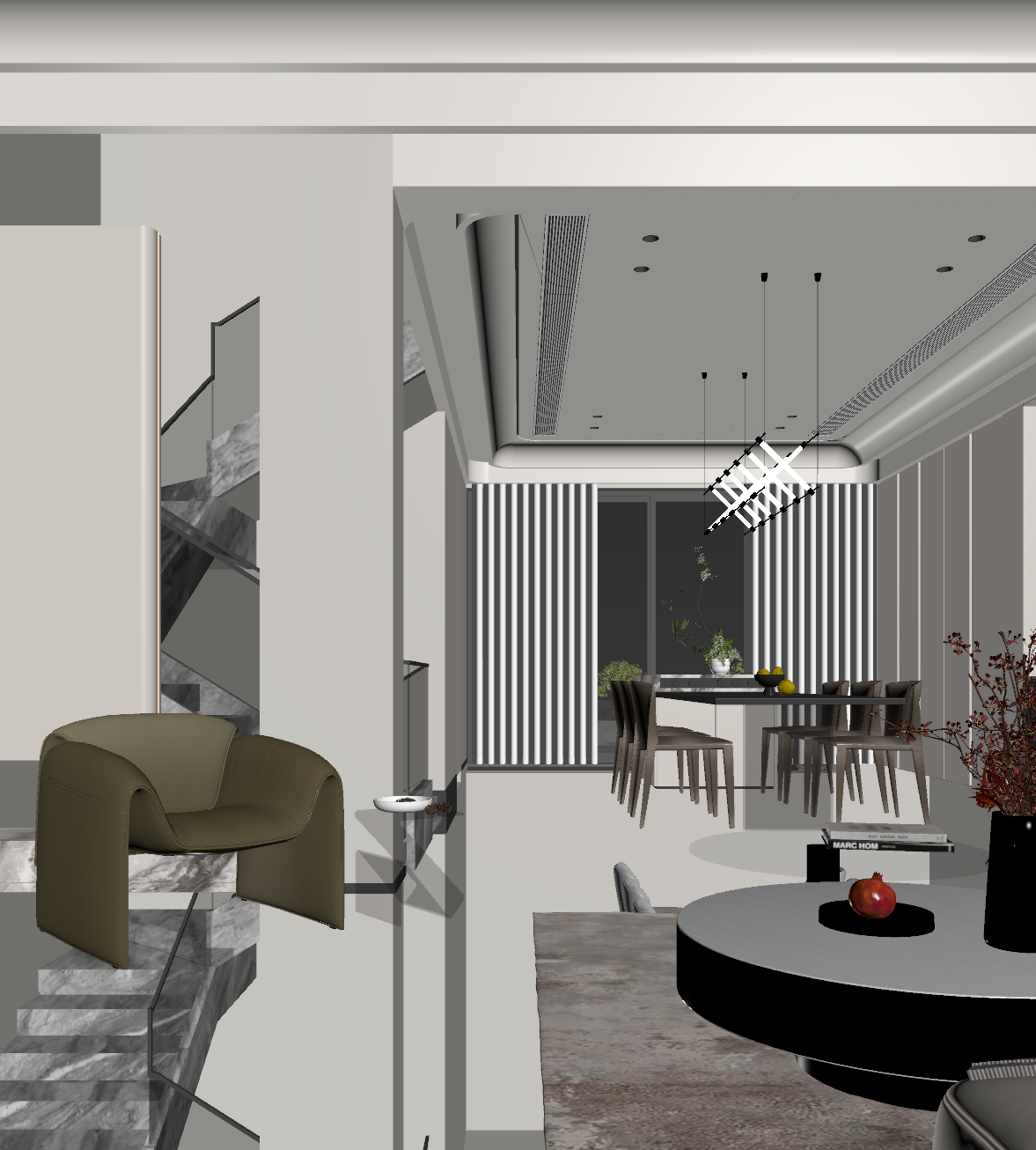 现代客餐厅3D模型下载【ID:1221899968】