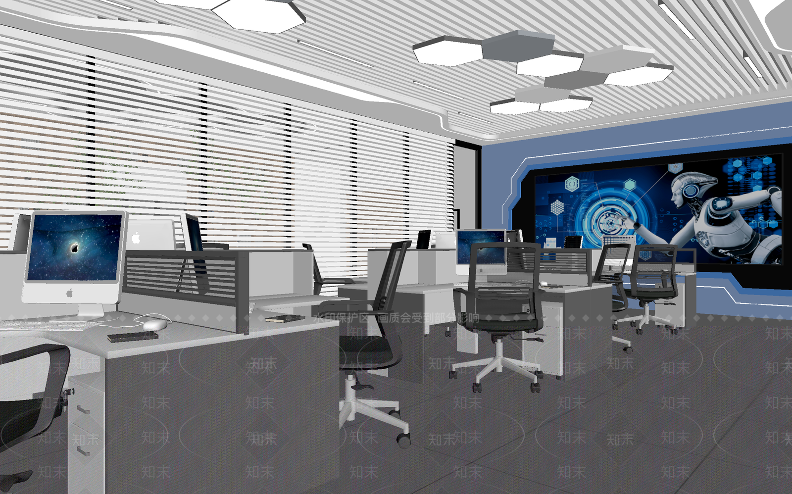 现代办公区3D模型下载【ID:1214704540】