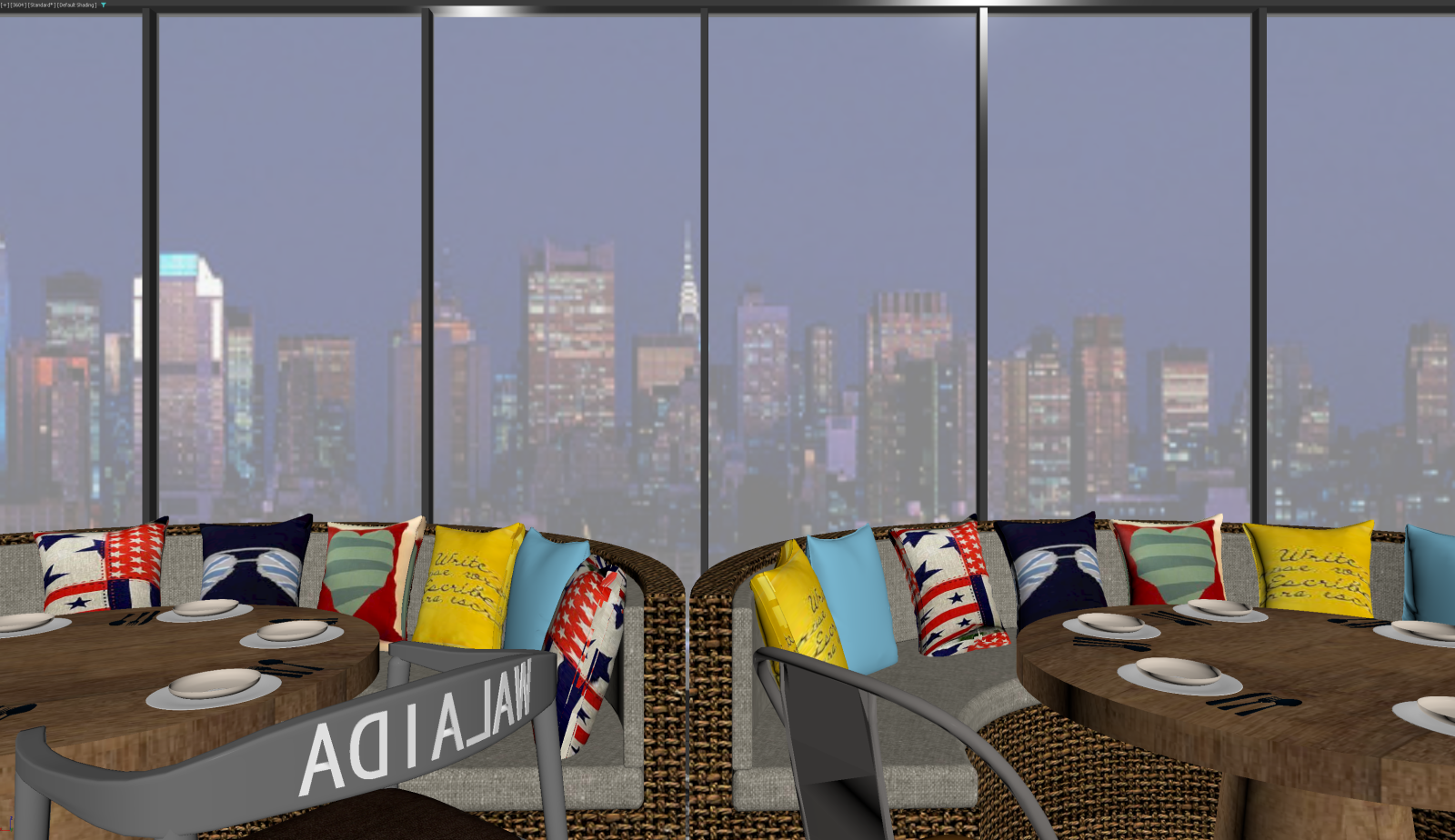 工业风酒店餐厅3D模型下载【ID:1221901533】